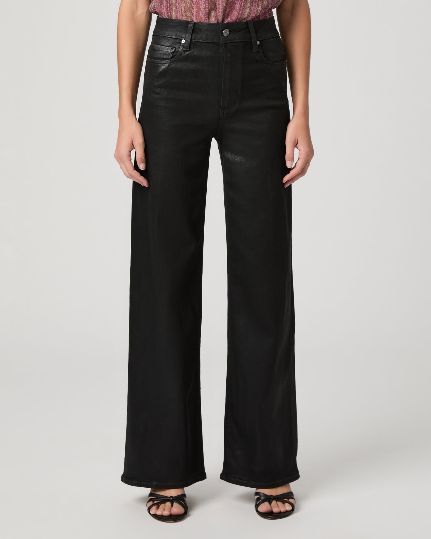 Anessa 31 Inch Wide Leg Jean - Black Fog Luxe Coating 23