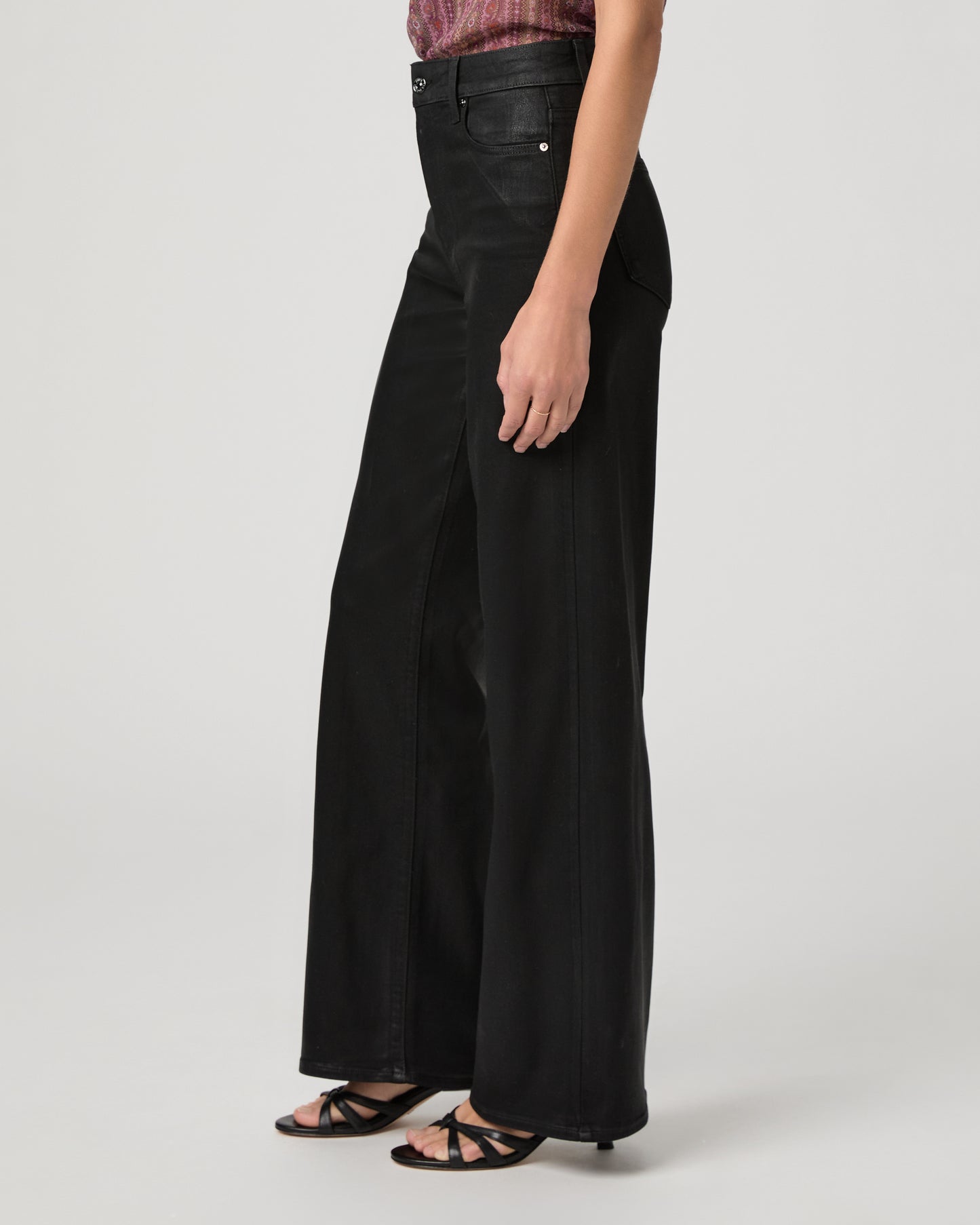 Anessa 31 Inch Wide Leg Jean - Black Fog Luxe Coating 23