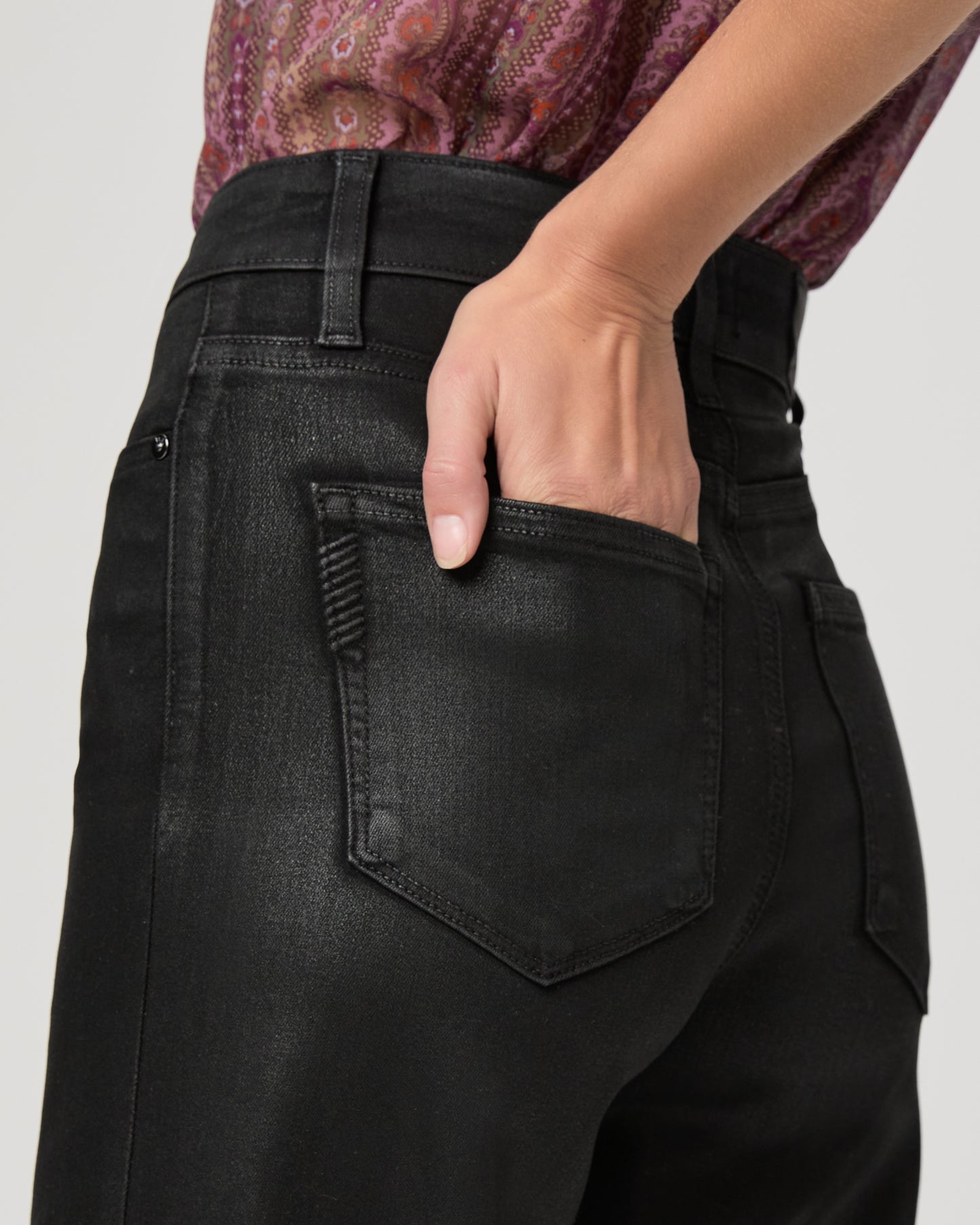 Anessa 31 Inch Wide Leg Jean - Black Fog Luxe Coating 23
