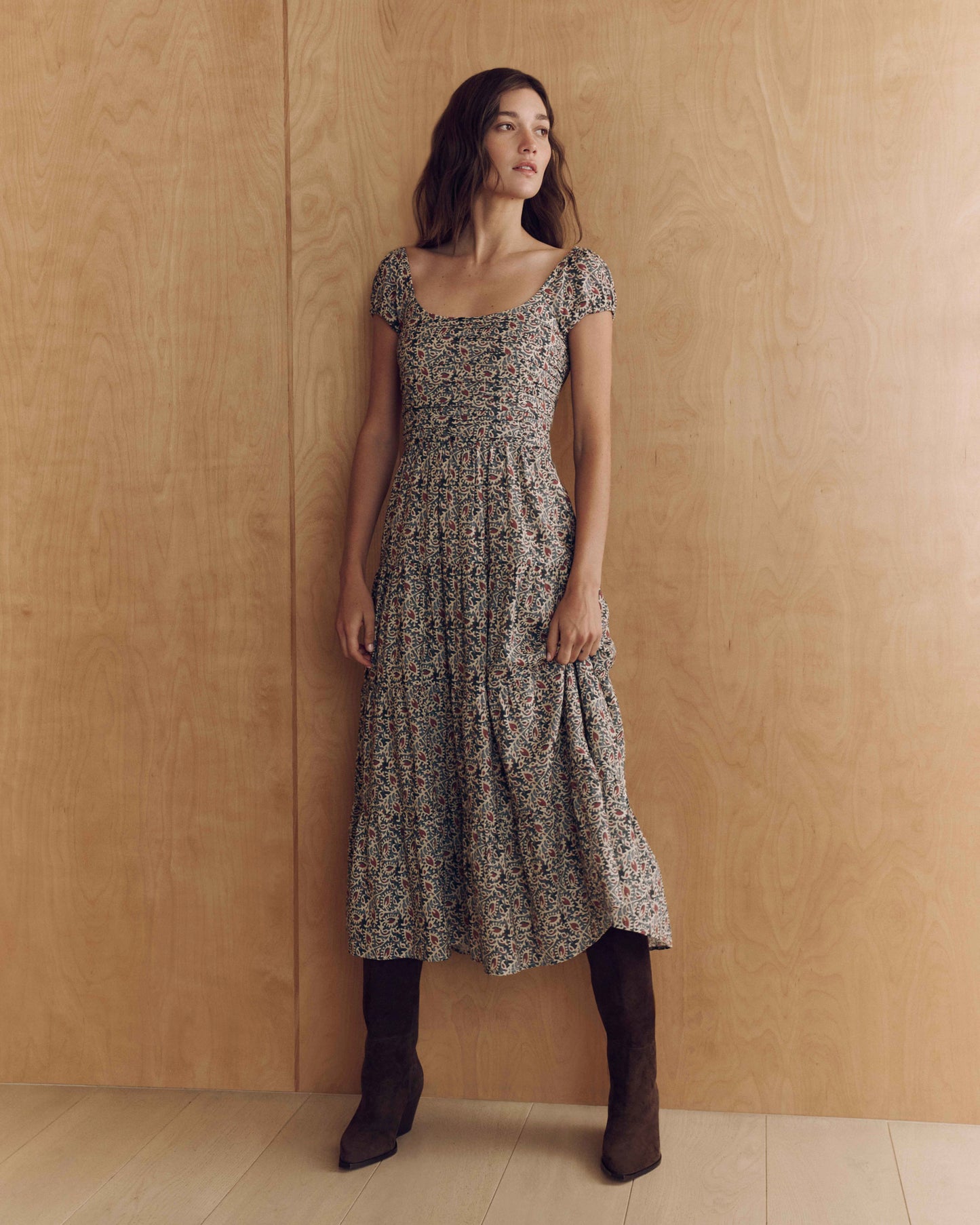 Marchella Dress - Botanical Blue Multi