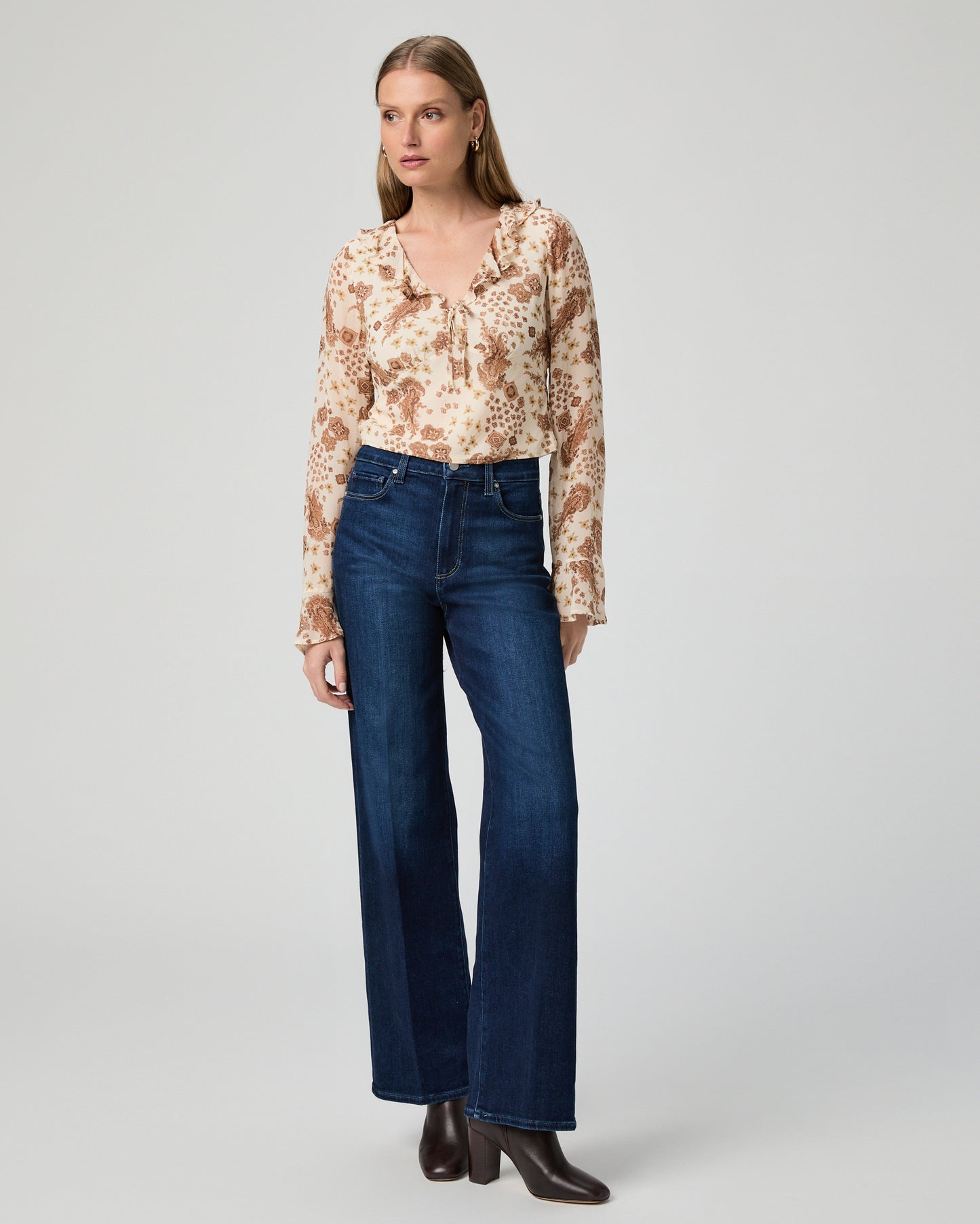 Delamar Blouse - Ecru Multi Silk