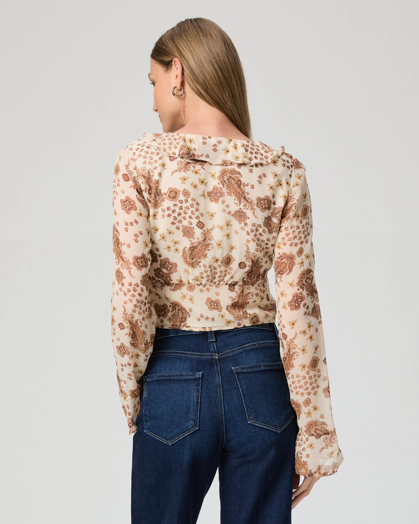 Delamar Blouse - Ecru Multi Silk XXS