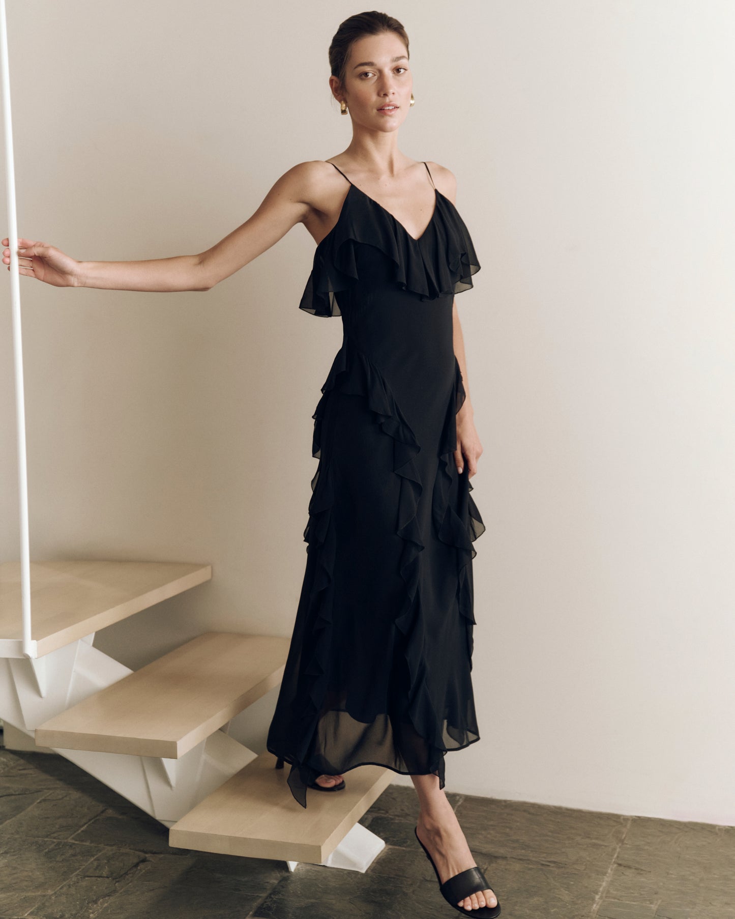 Fallyn Sandal - Black Leather