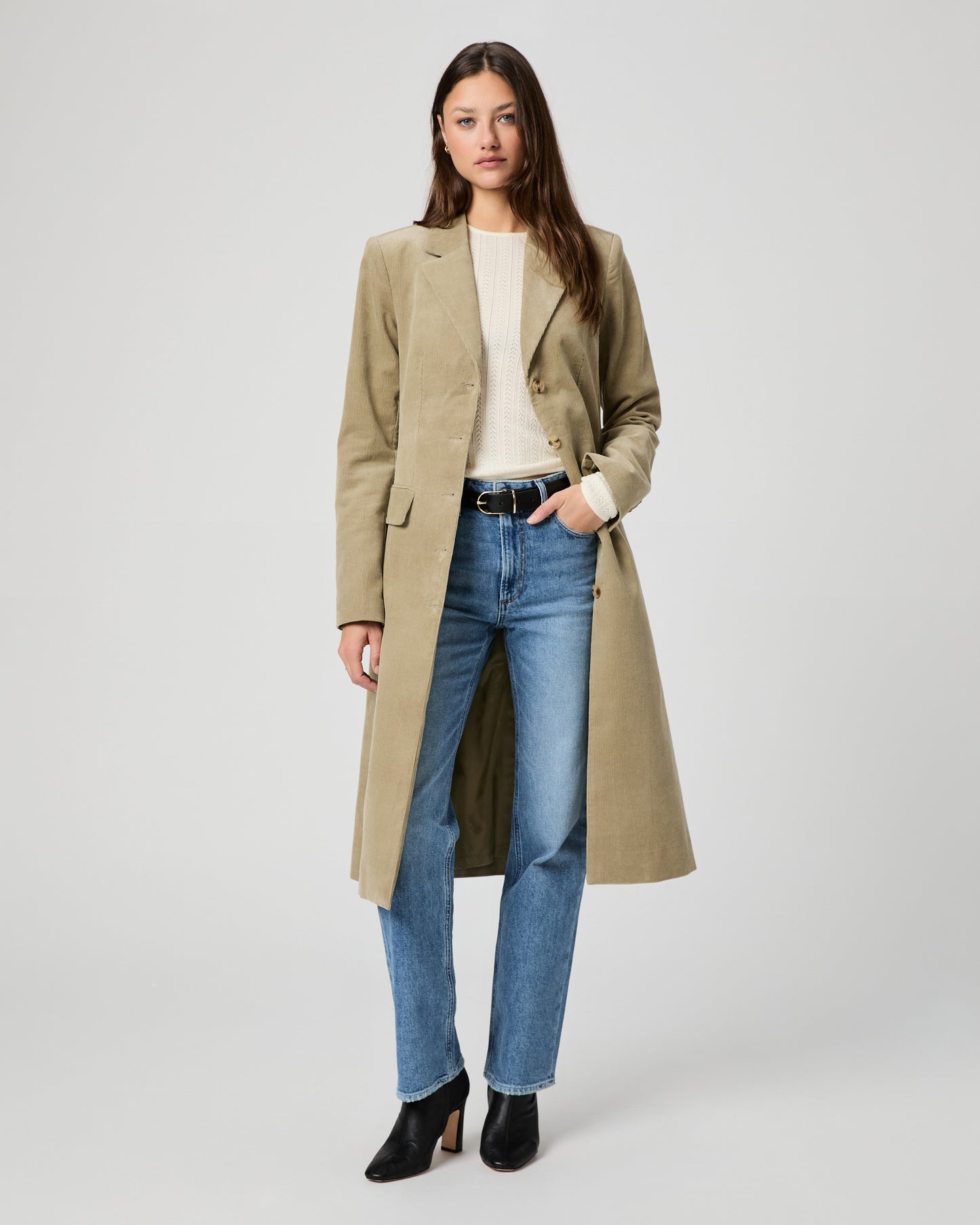 Trexi Coat - Dusty Olive Corduroy