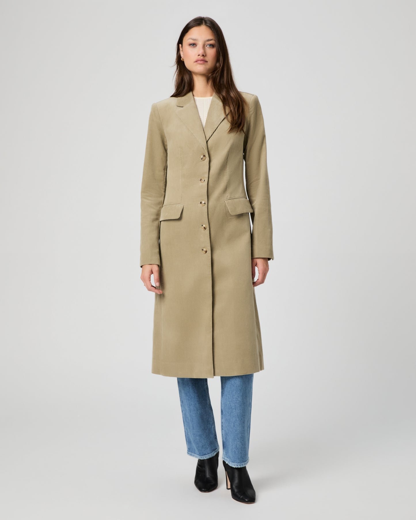 Trexi Coat - Dusty Olive Corduroy