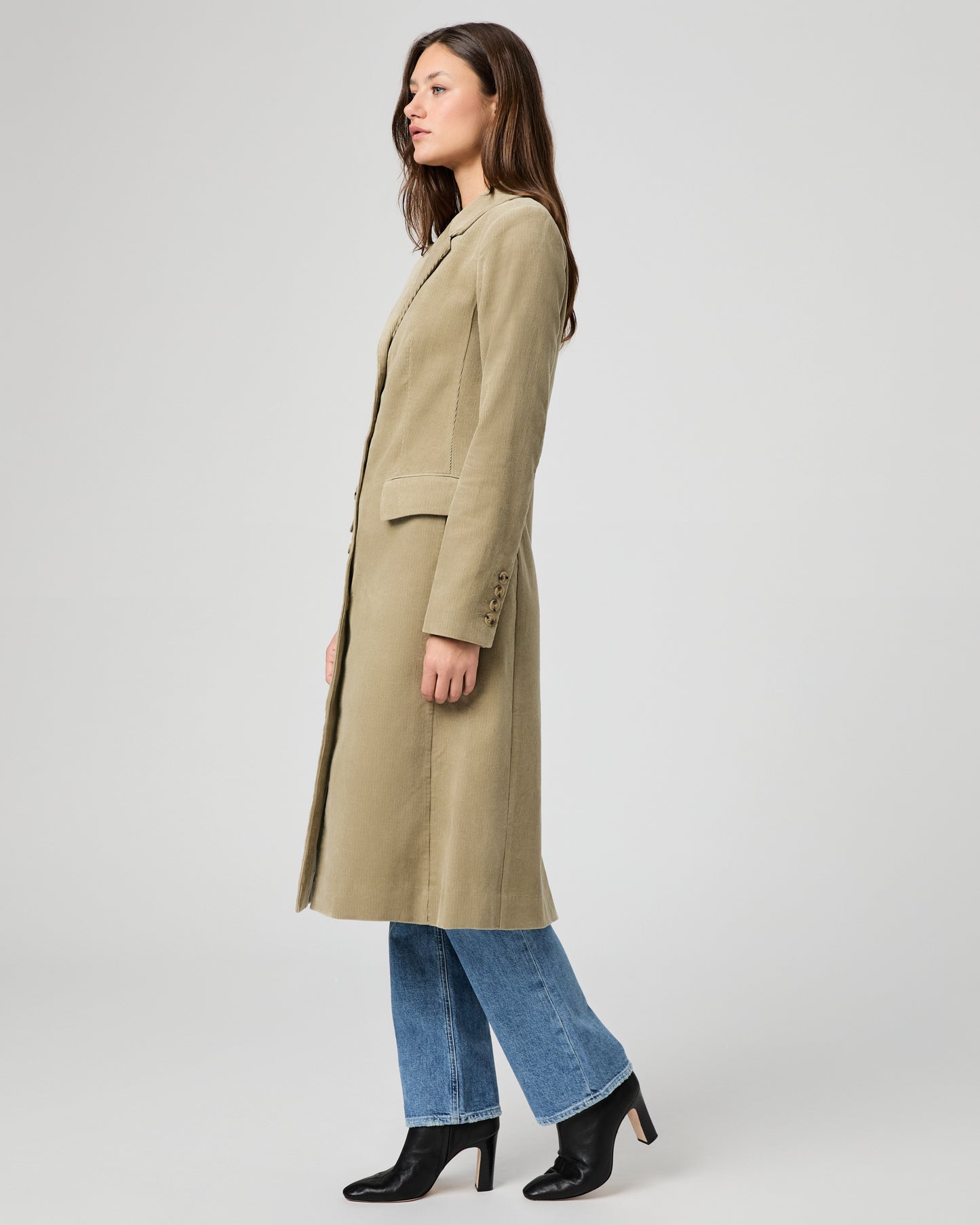 Trexi Coat - Dusty Olive Corduroy