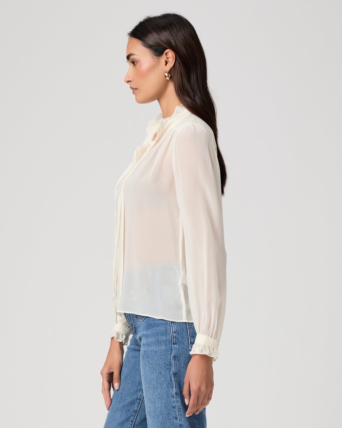 Leya Blouse - Antique White Silk