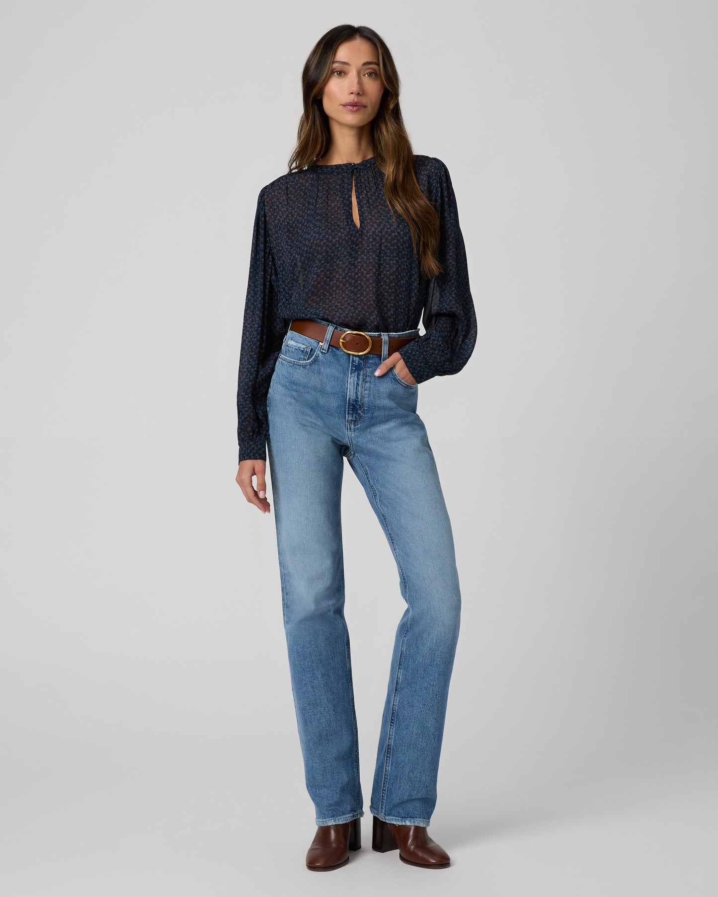 Bibiana Blouse - Navy Multi XXS