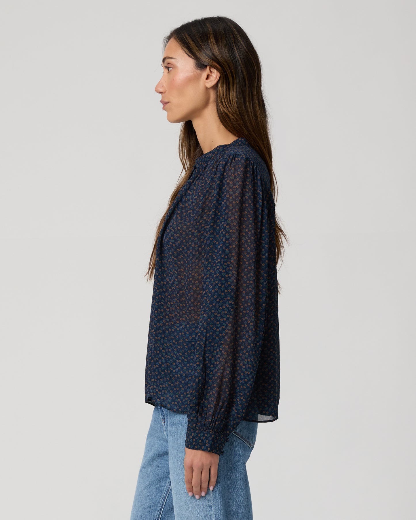 Bibiana Blouse - Navy Multi XXS