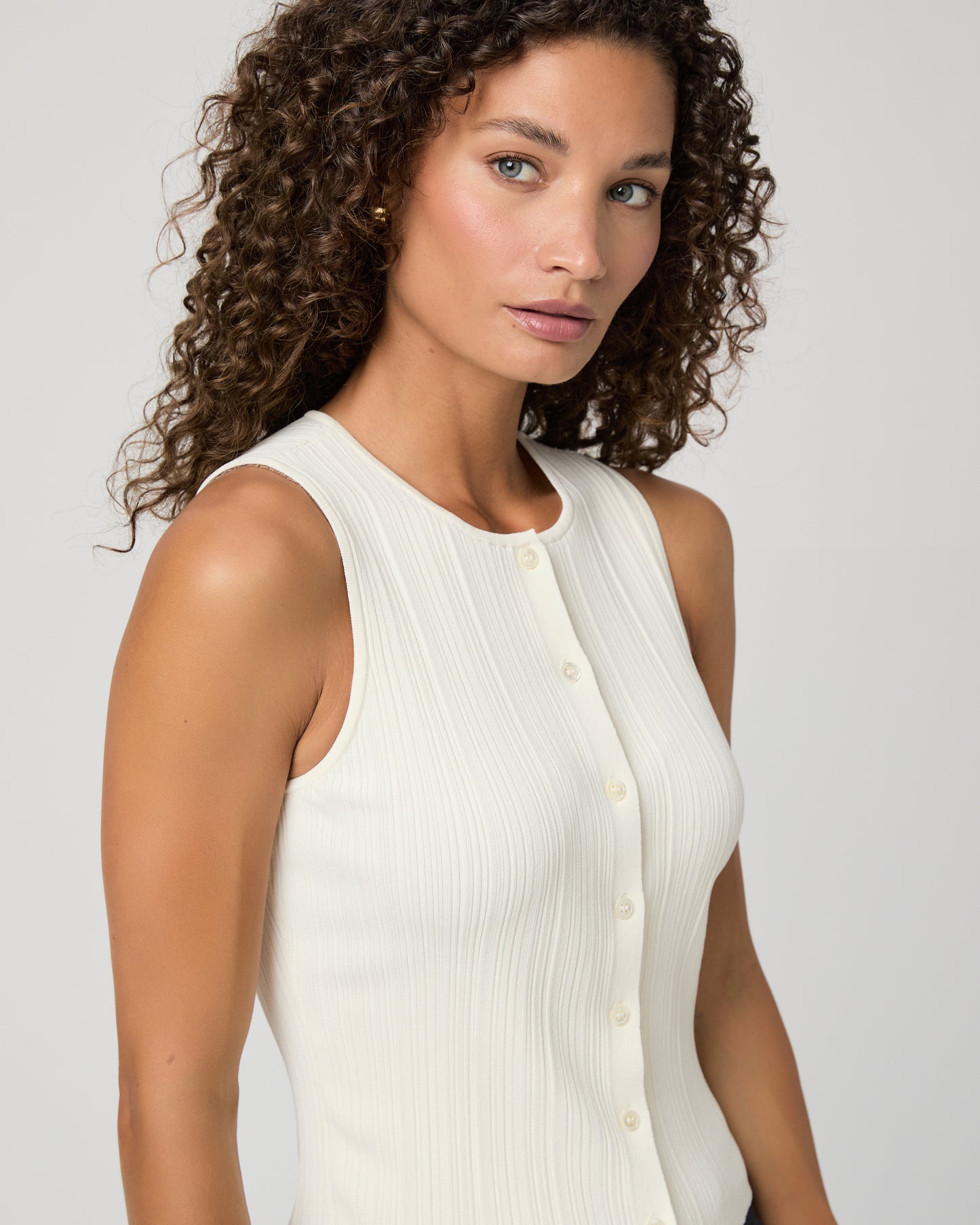 Leria Sweater Tank - Antique White XXS