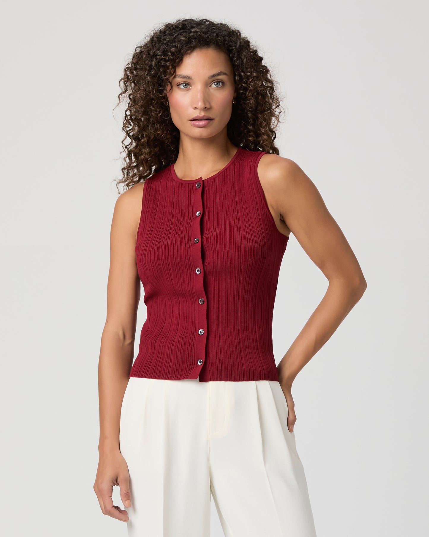 Leria Sweater Tank - Cranberry XXS
