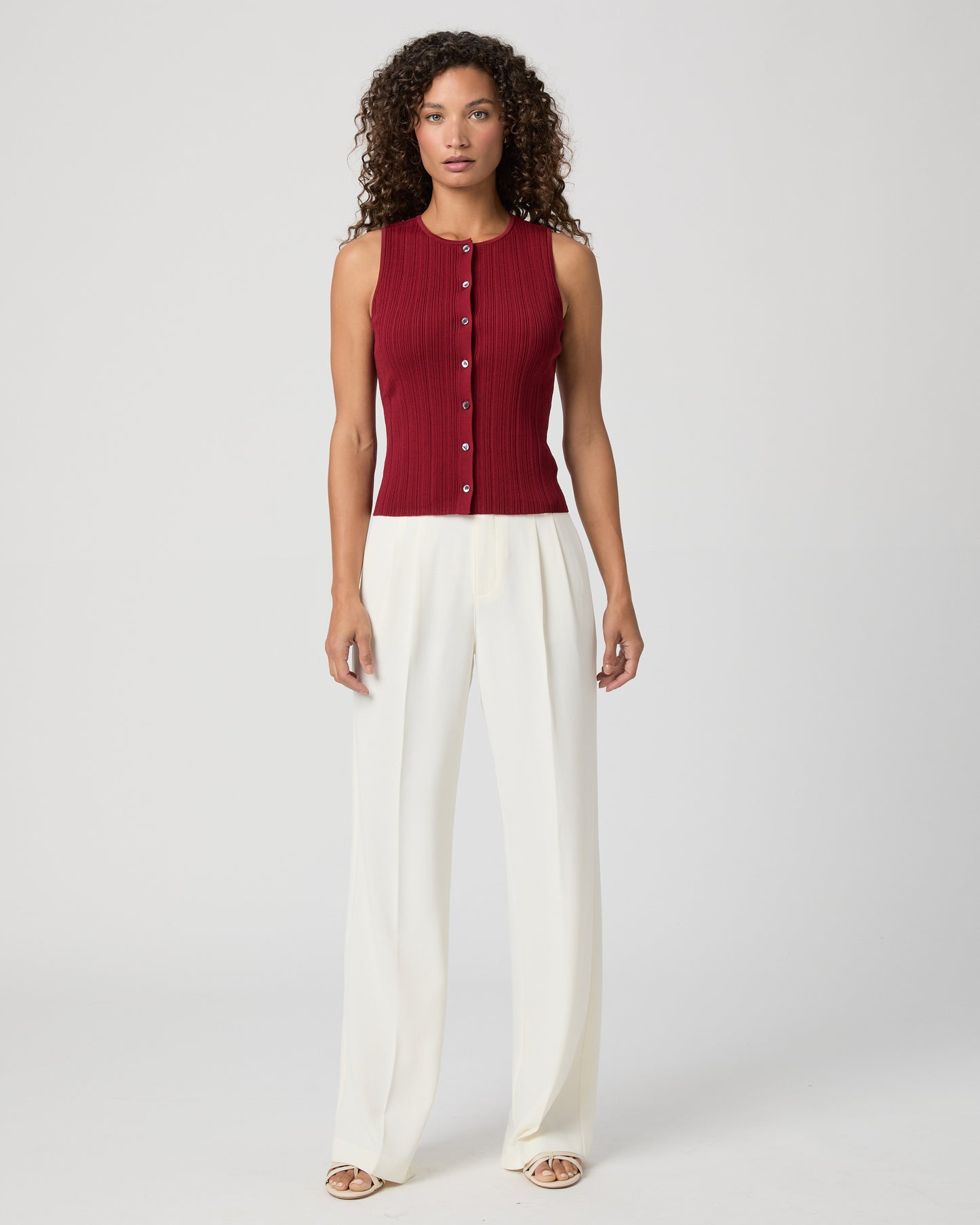 Leria Sweater Tank - Cranberry XXS