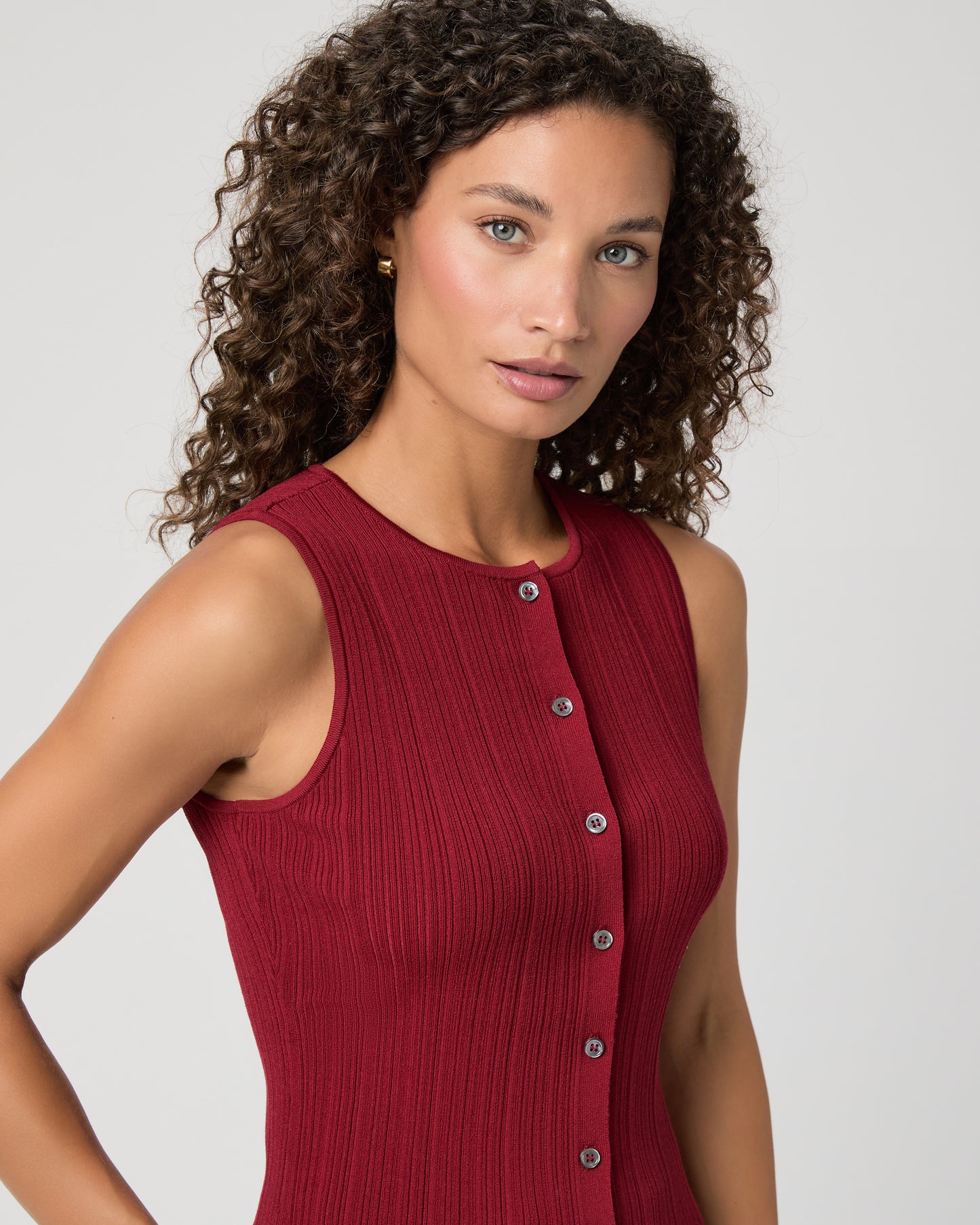 Leria Sweater Tank - Cranberry XXS