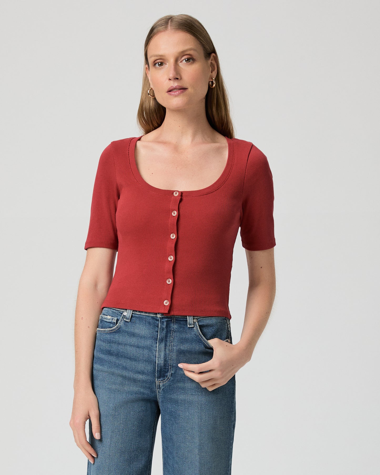Evette Top - Carmine Red XXS