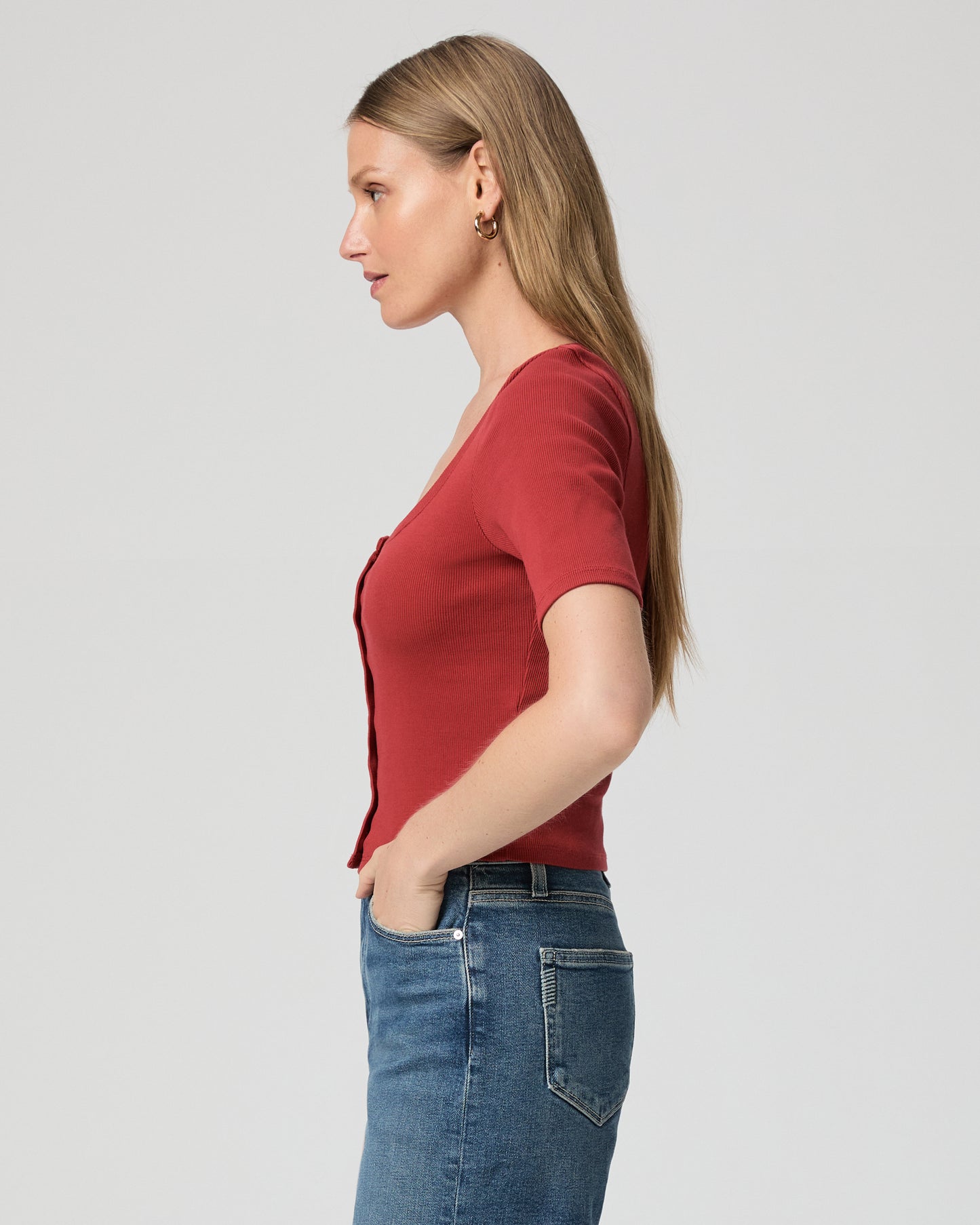 Evette Top - Carmine Red XXS