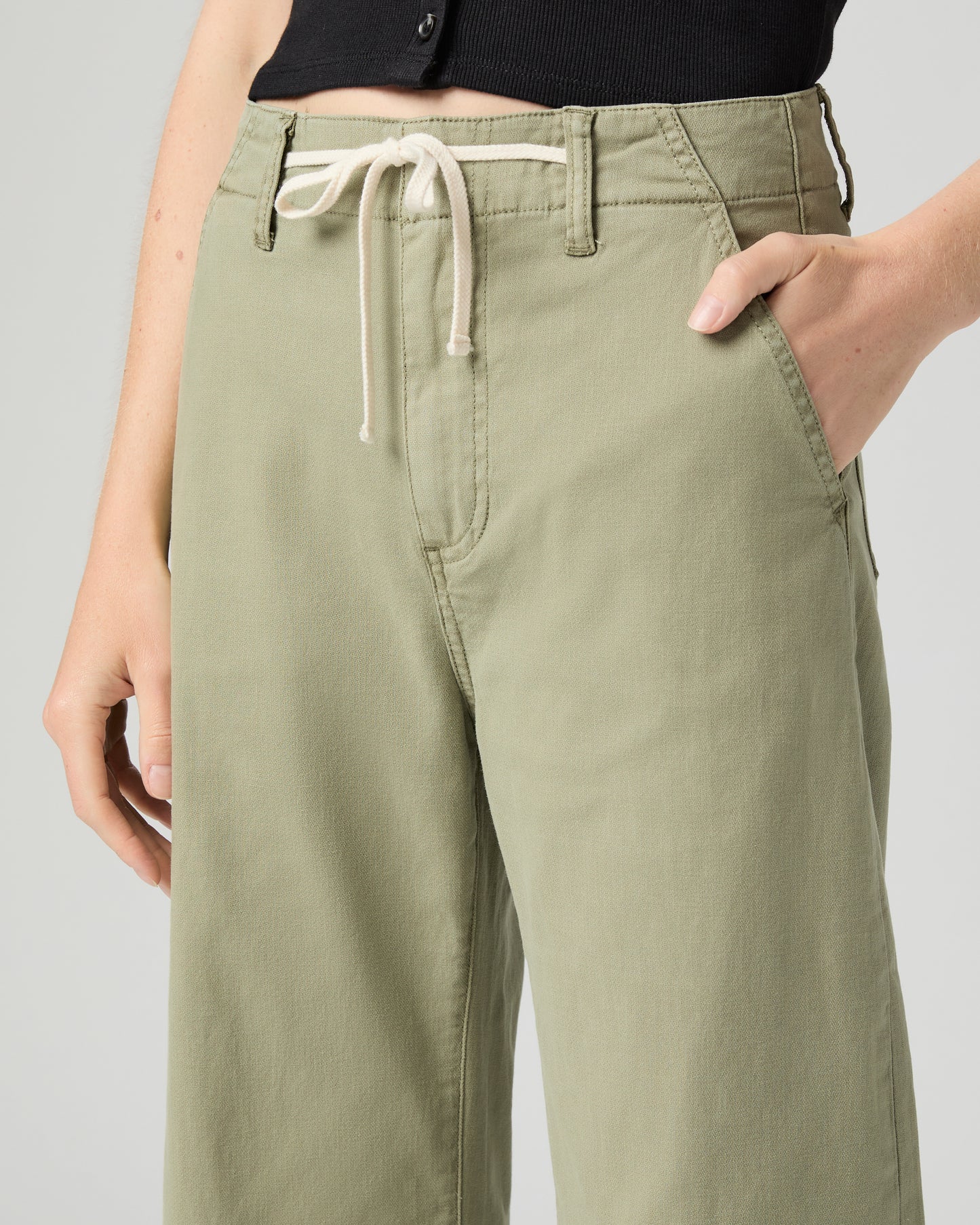 Arellia Ankle Barrel Leg Jean - Vintage Oak Moss 23