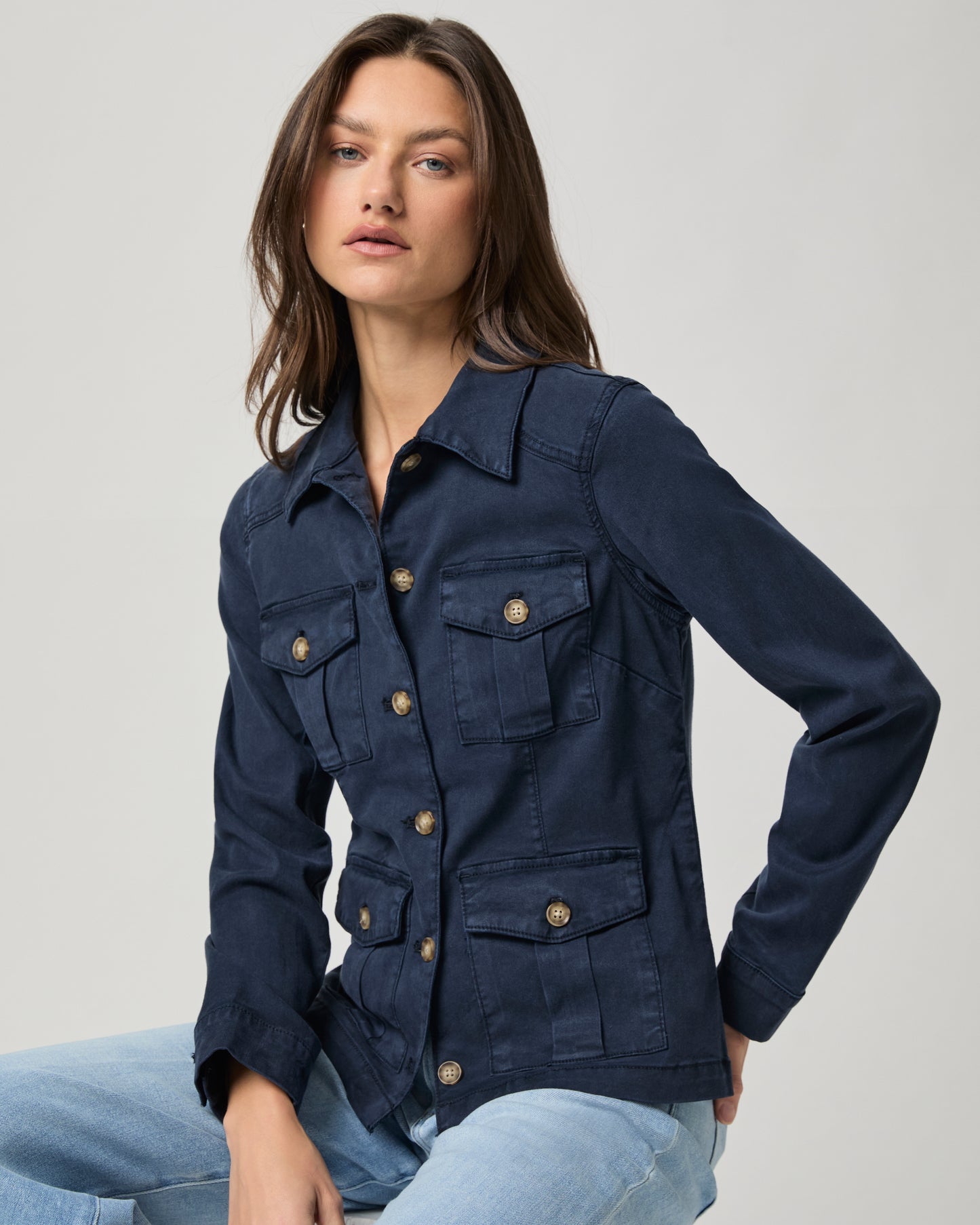 Stacey Jacket - Vintage Navy Seascape XXS