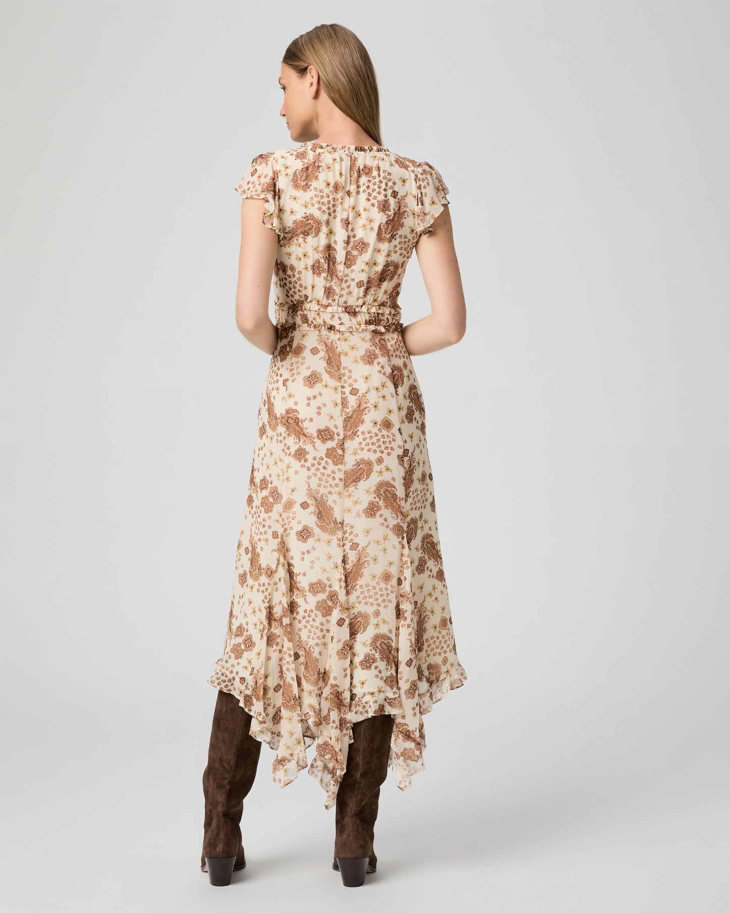 Eleonora Dress - Ecru Multi Silk 00