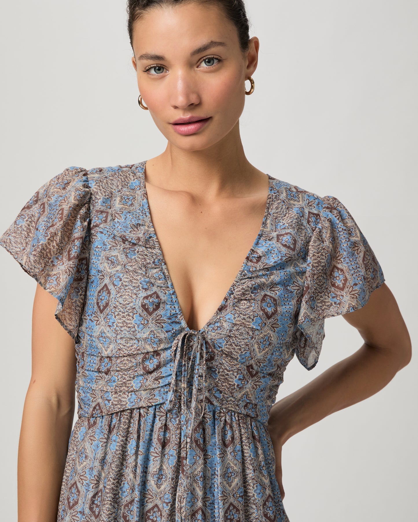 Kinga Dress - Slate Blue Multi 00