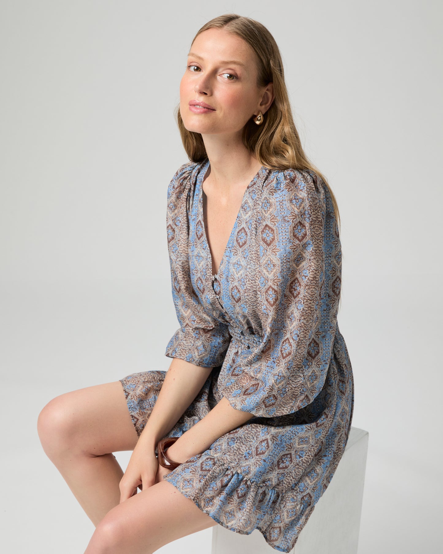 Ophelie Dress - Slate Blue Multi XXS