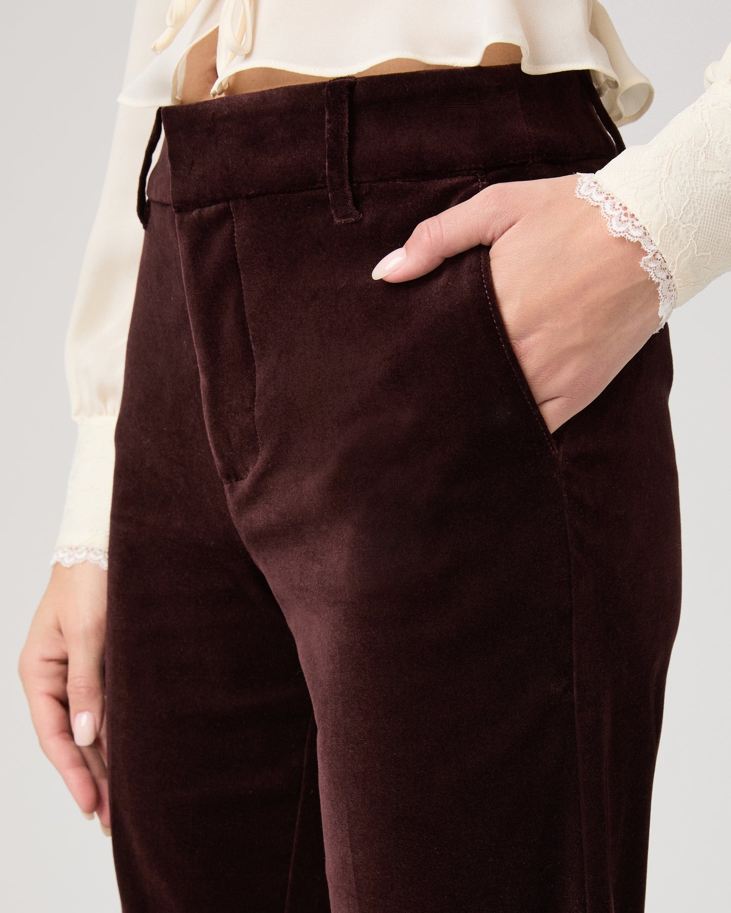 Marlow Trouser - Aubergine Velvet