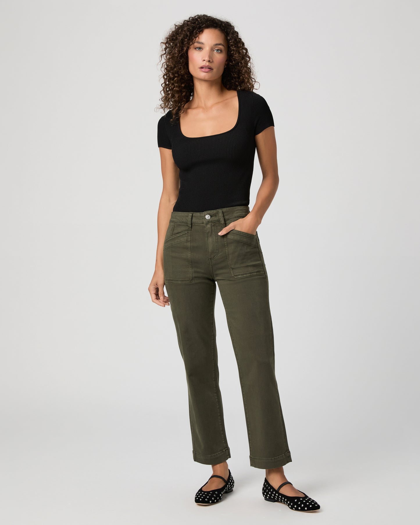 Quincy Ankle Straight - Vintage Forest Moss 23