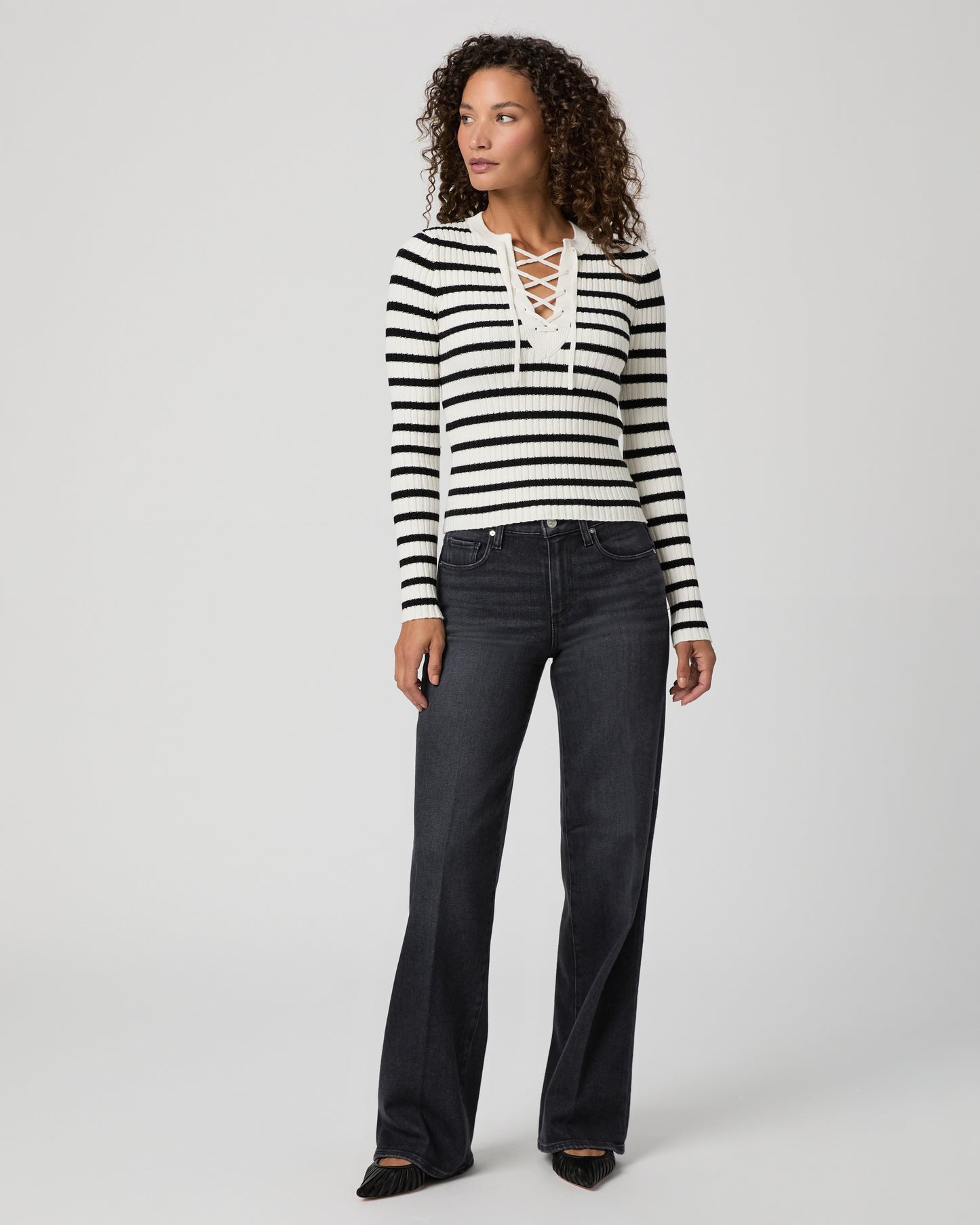 Beatrice Top - Antique White/Black XXS