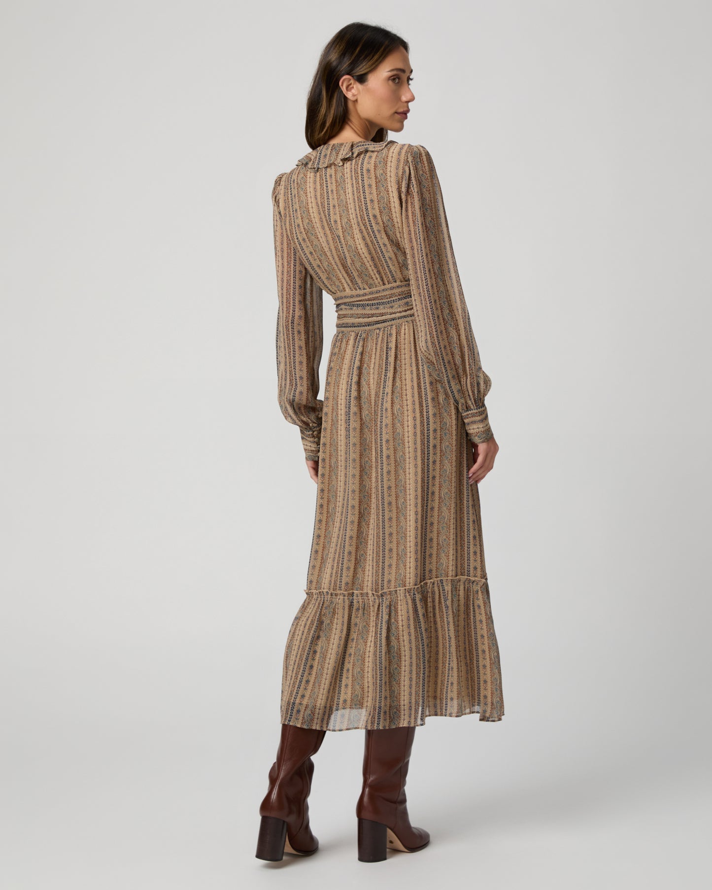 Etta Dress - Brown Multi Silk 00