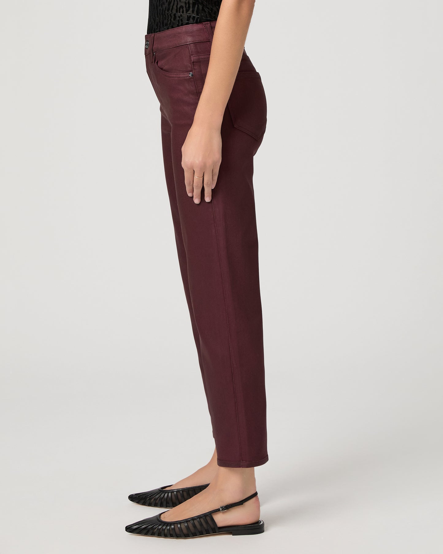 Mason Ankle Straight - Dark Oxblood Luxe Coating 23