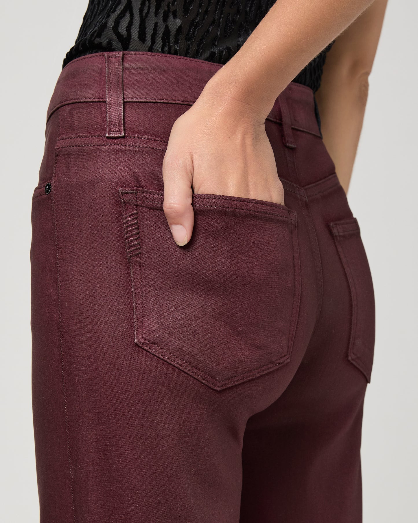 Mason Ankle Straight - Dark Oxblood Luxe Coating 23