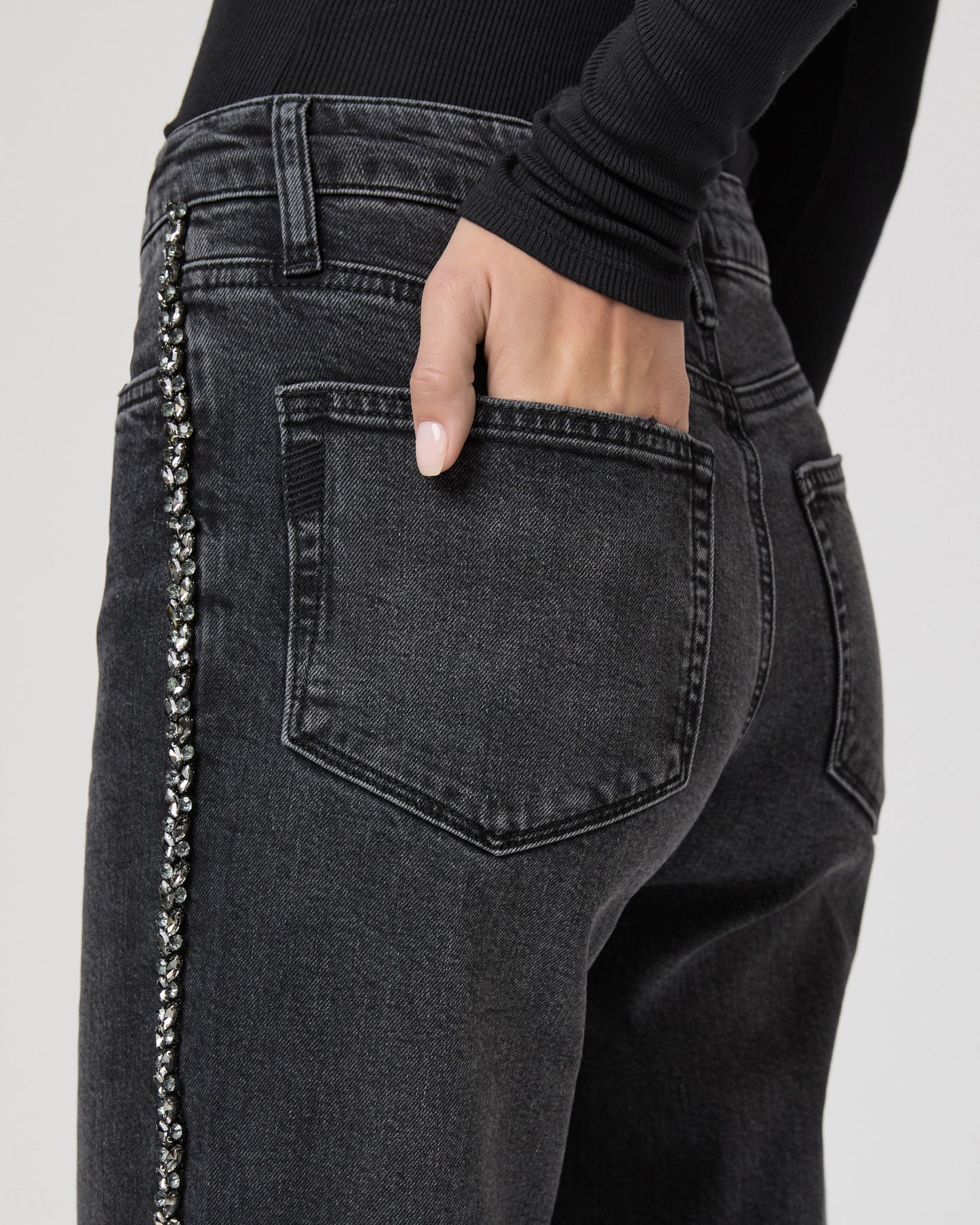 Mason Ankle Straight Jean - Glitz Black Embellished 23
