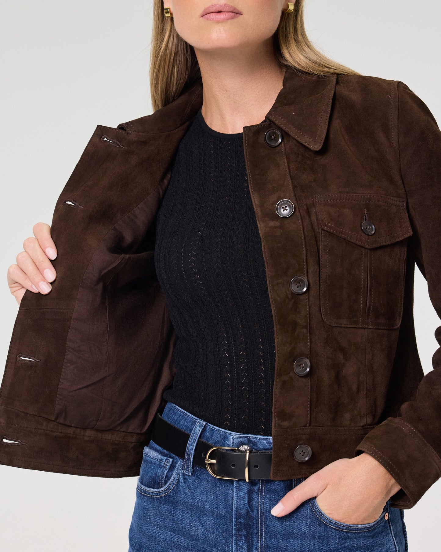 Feyd Jacket - Chocolate Brown Suede XS