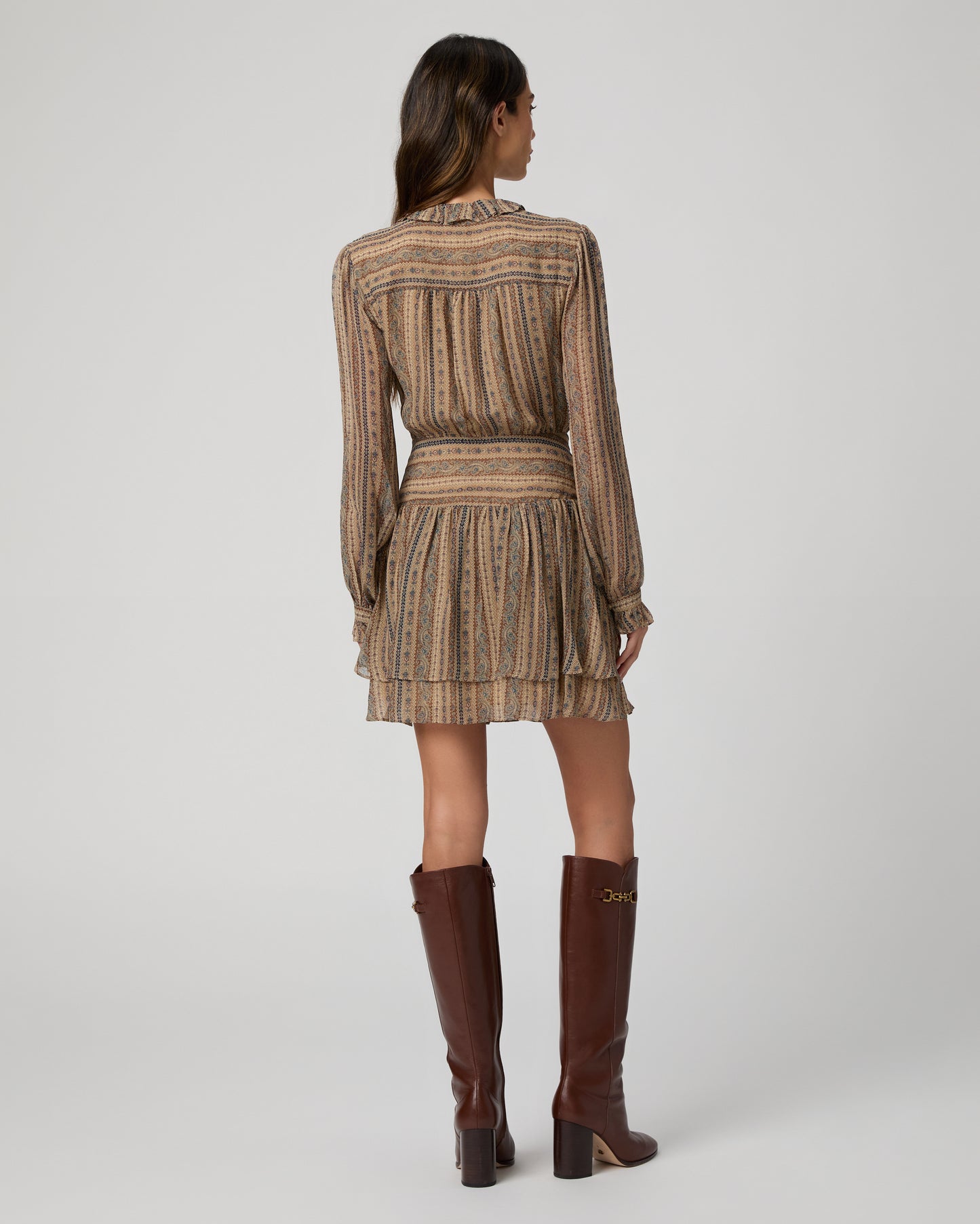 Nantes Dress - Brown Multi Silk 00