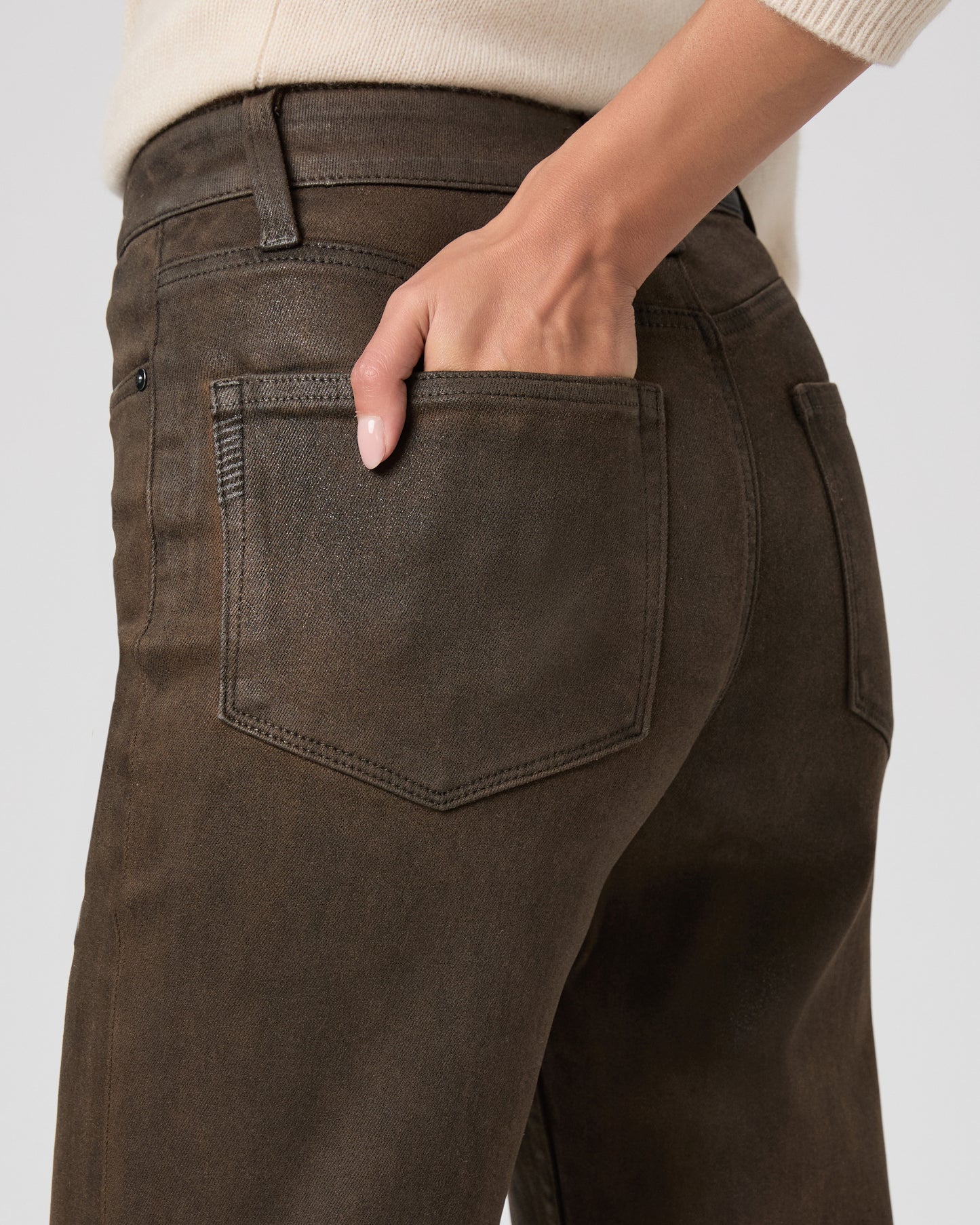 Stevie Ankle Straight - Dark Brown Distressed Coating 23
