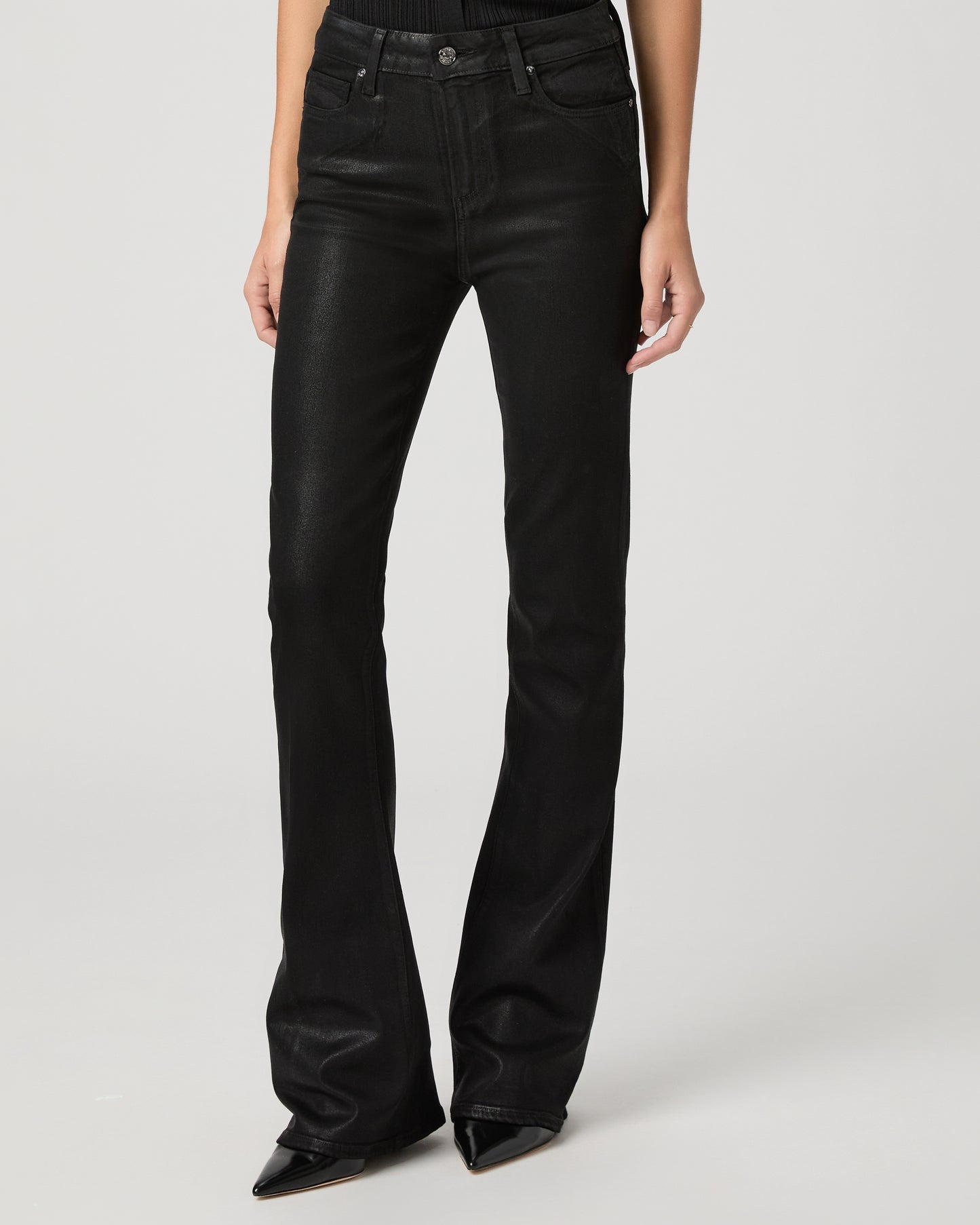 High Rise Laurel Canyon Bootcut Jean - Black Fog Luxe Coating
