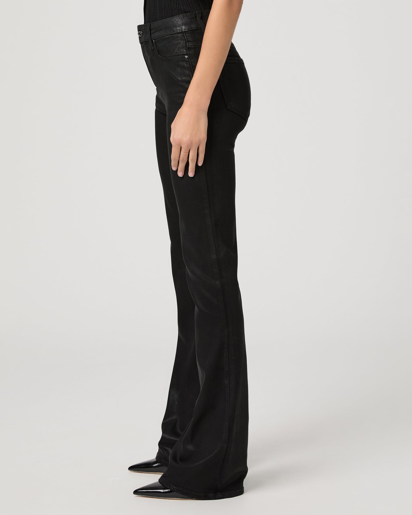 High Rise Laurel Canyon Bootcut Jean - Black Fog Luxe Coating