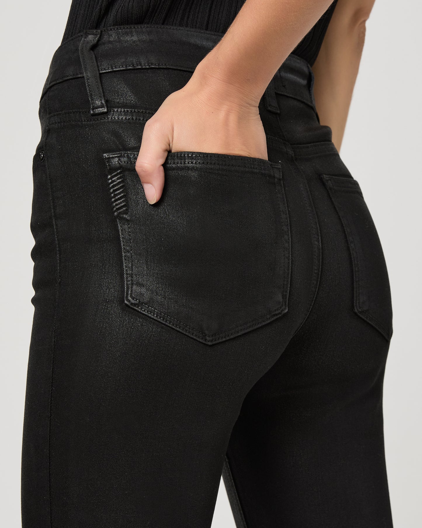 High Rise Laurel Canyon Bootcut Jean - Black Fog Luxe Coating