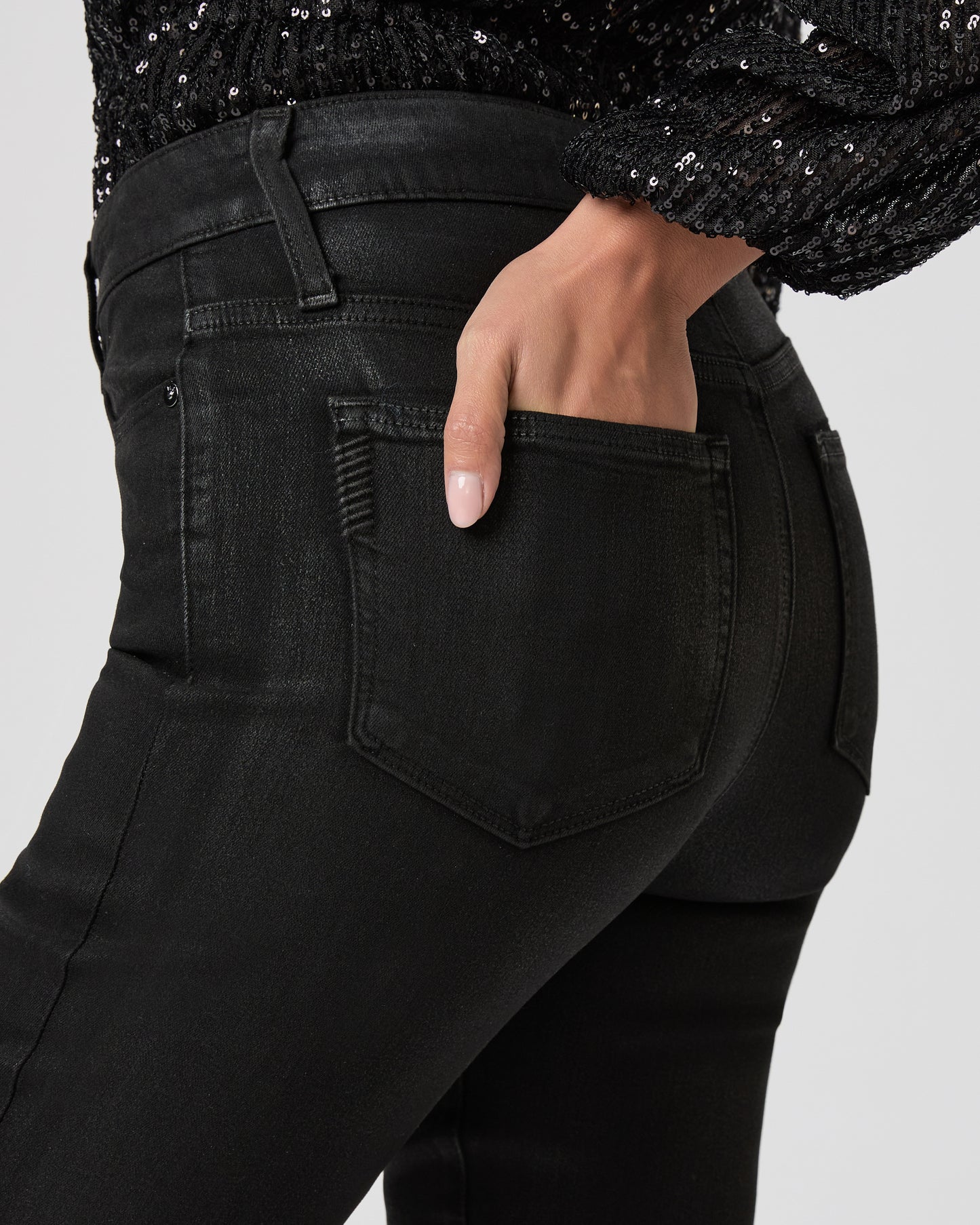 High Rise Laurel Canyon Bootcut Jean - Black Fog Luxe Coating 23