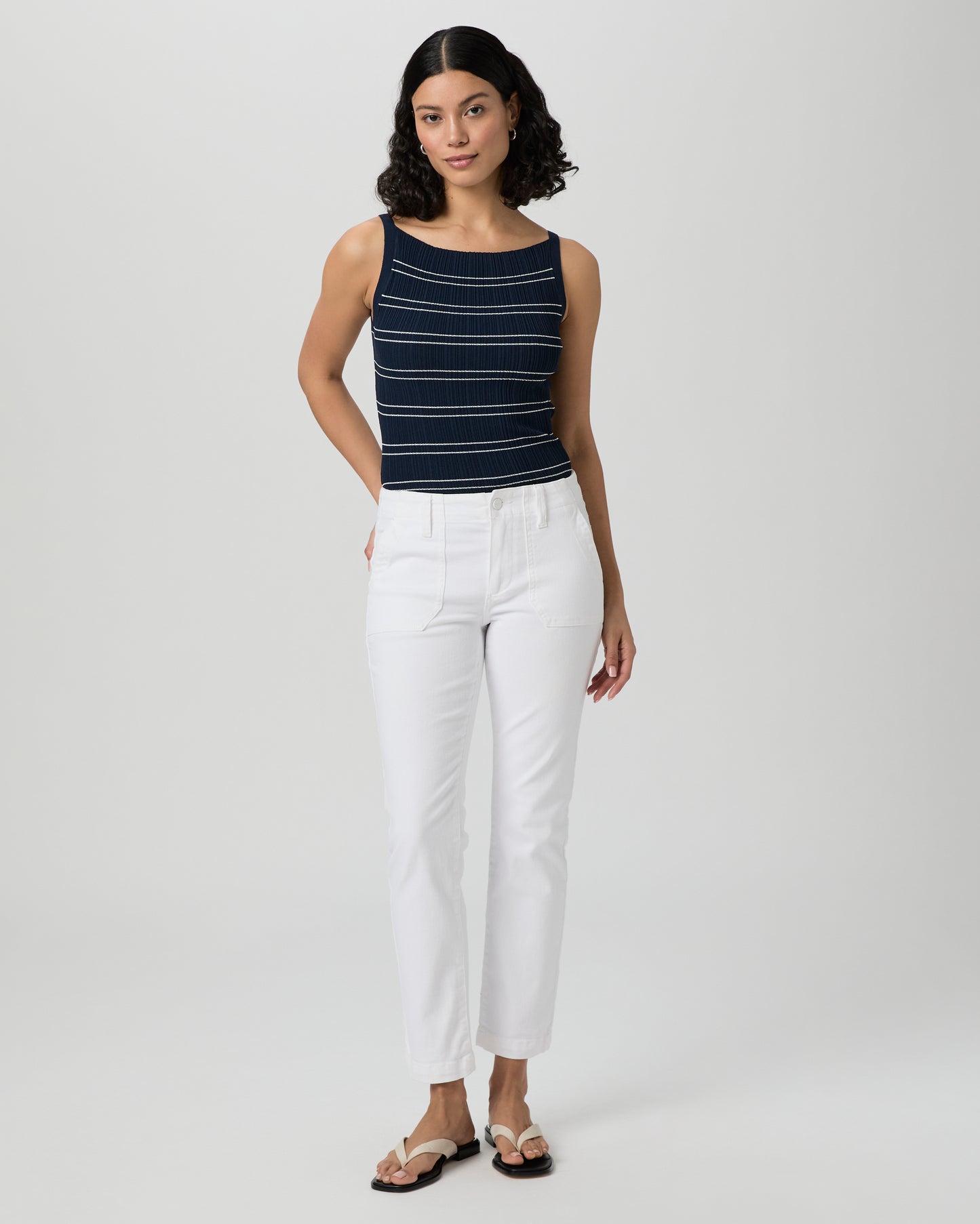 Mayslie Straight Ankle Pant - Crisp White 23