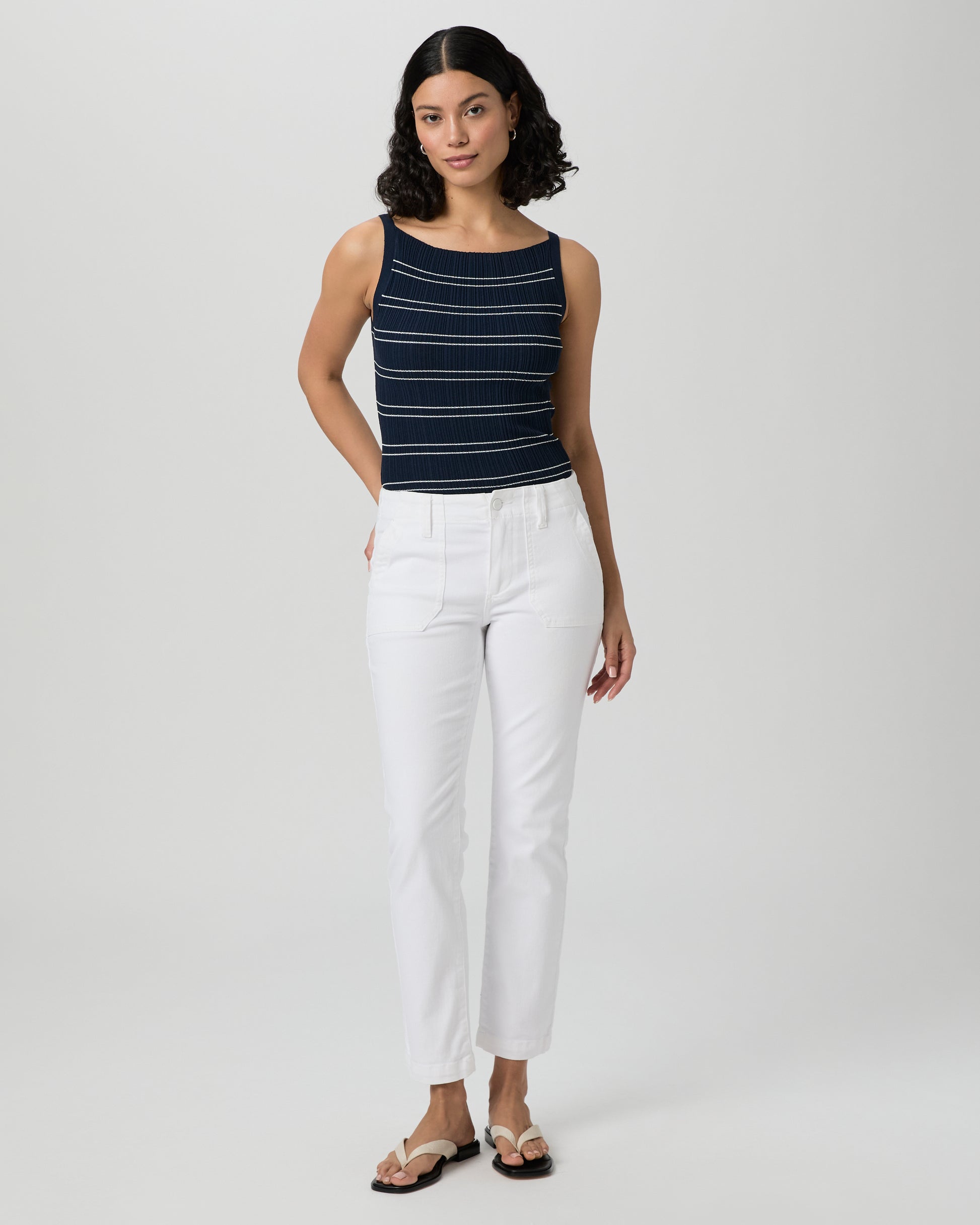 Mayslie Straight Ankle Pant - Crisp White 23