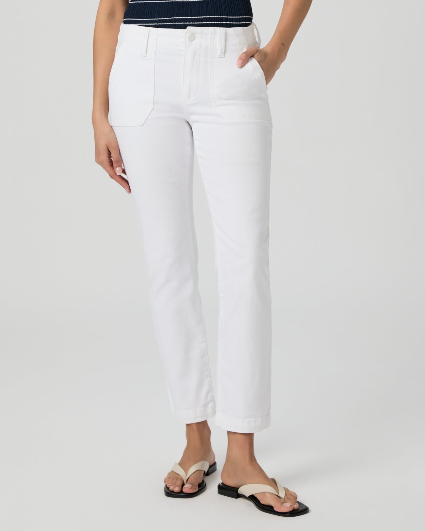 Mayslie Straight Ankle Pant - Crisp White 23