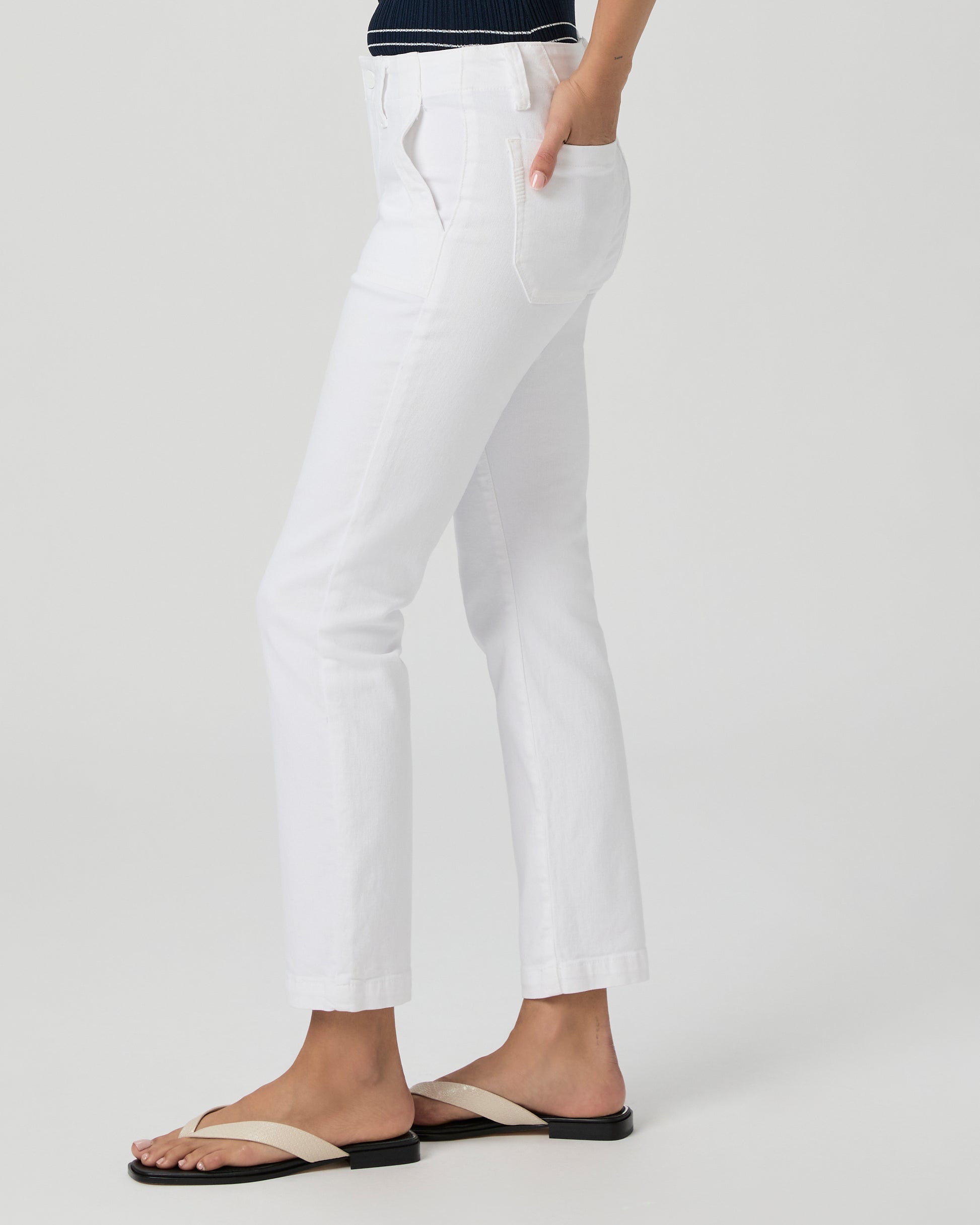 Mayslie Straight Ankle Pant - Crisp White 23