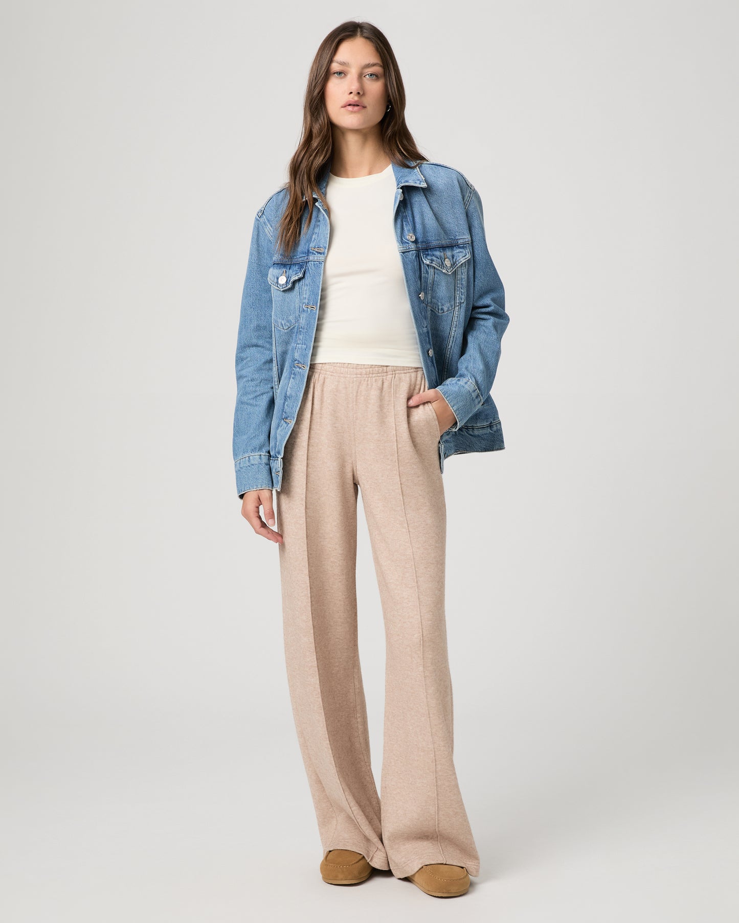Harper Wide Leg Jean - Heathered Camel 00