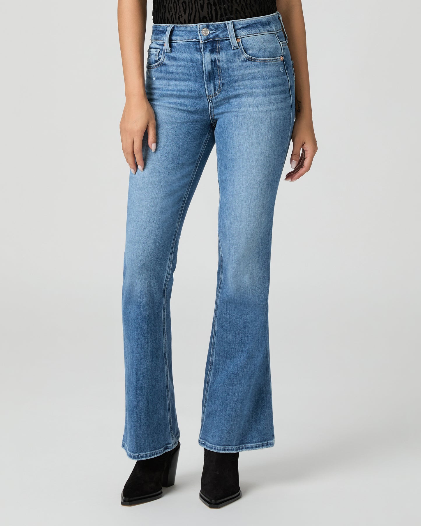High Rise Laurel Canyon Petite Bootcut Jean - Rock Show Distressed 23