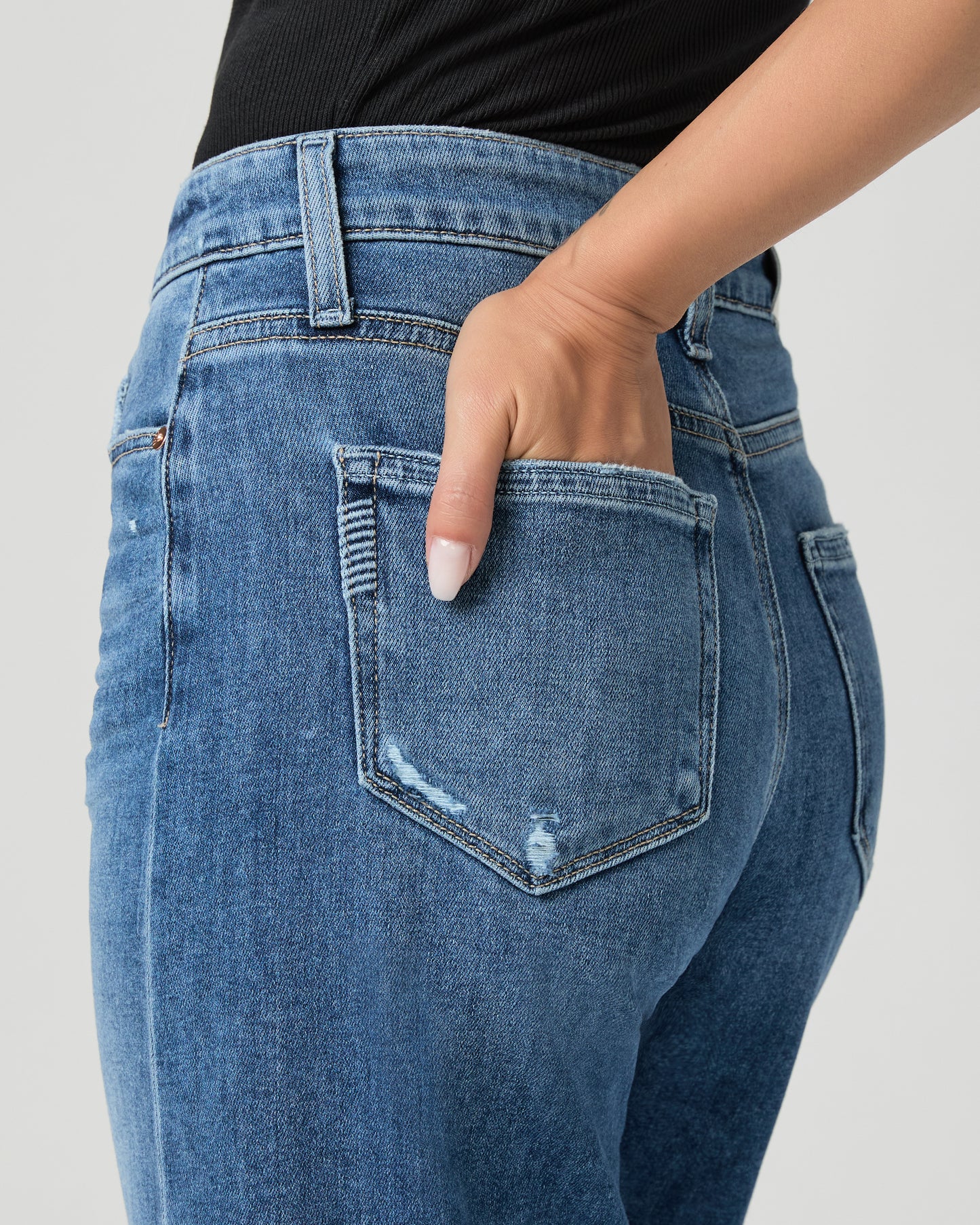 Anessa Petite Wide Leg Jean - Rock Show Distressed 23