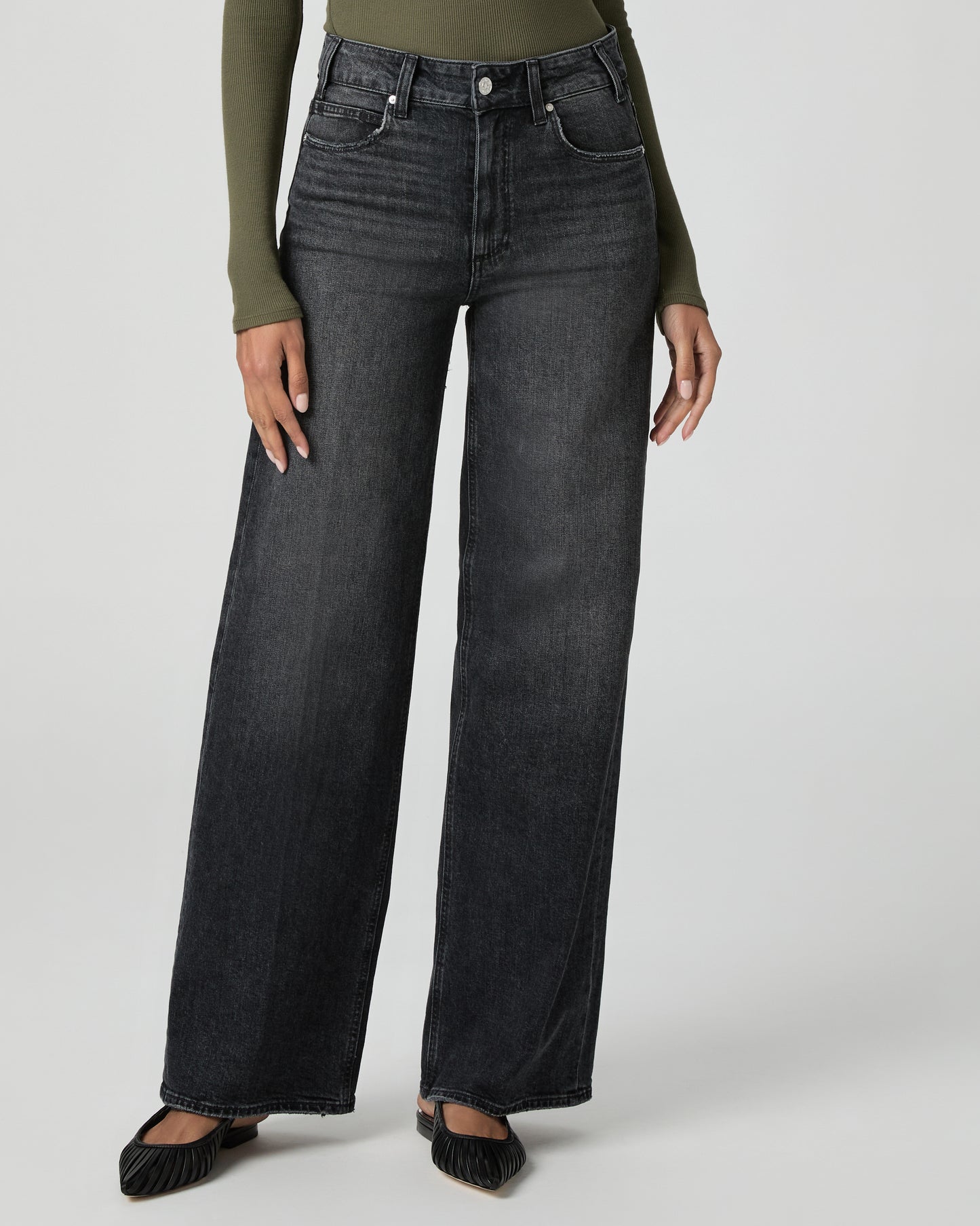 Sasha 32 Inch Wide Leg Jean - Viper Black Distressed 23
