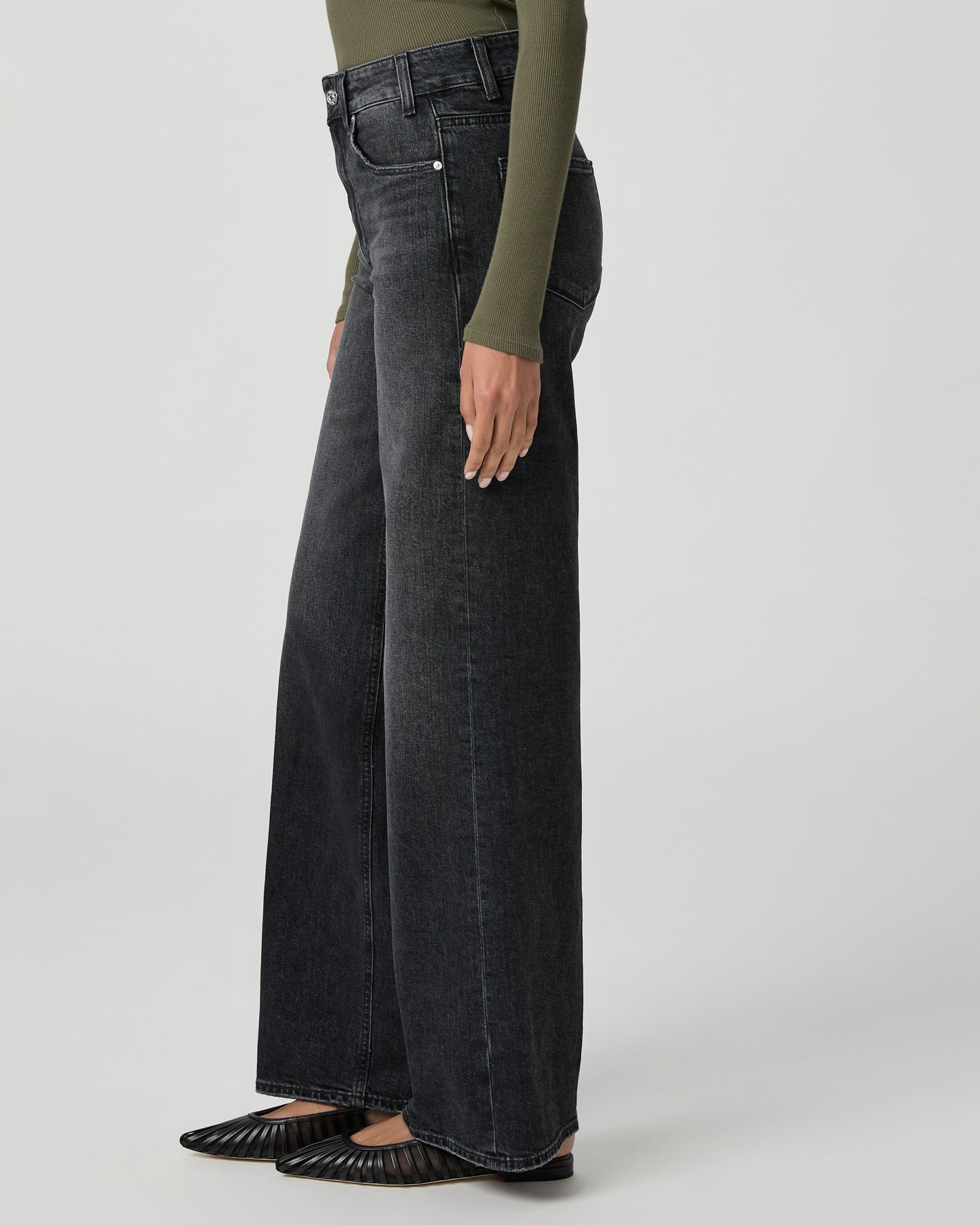 Sasha 32 Inch Wide Leg Jean - Viper Black Distressed 23