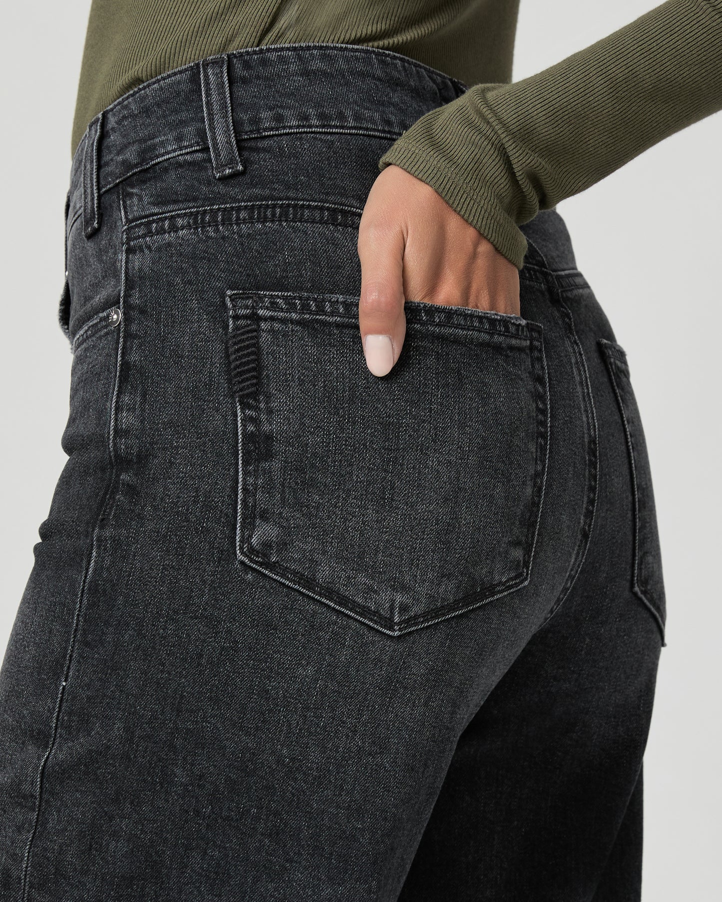 Sasha 32 Inch Wide Leg Jean - Viper Black Distressed 23