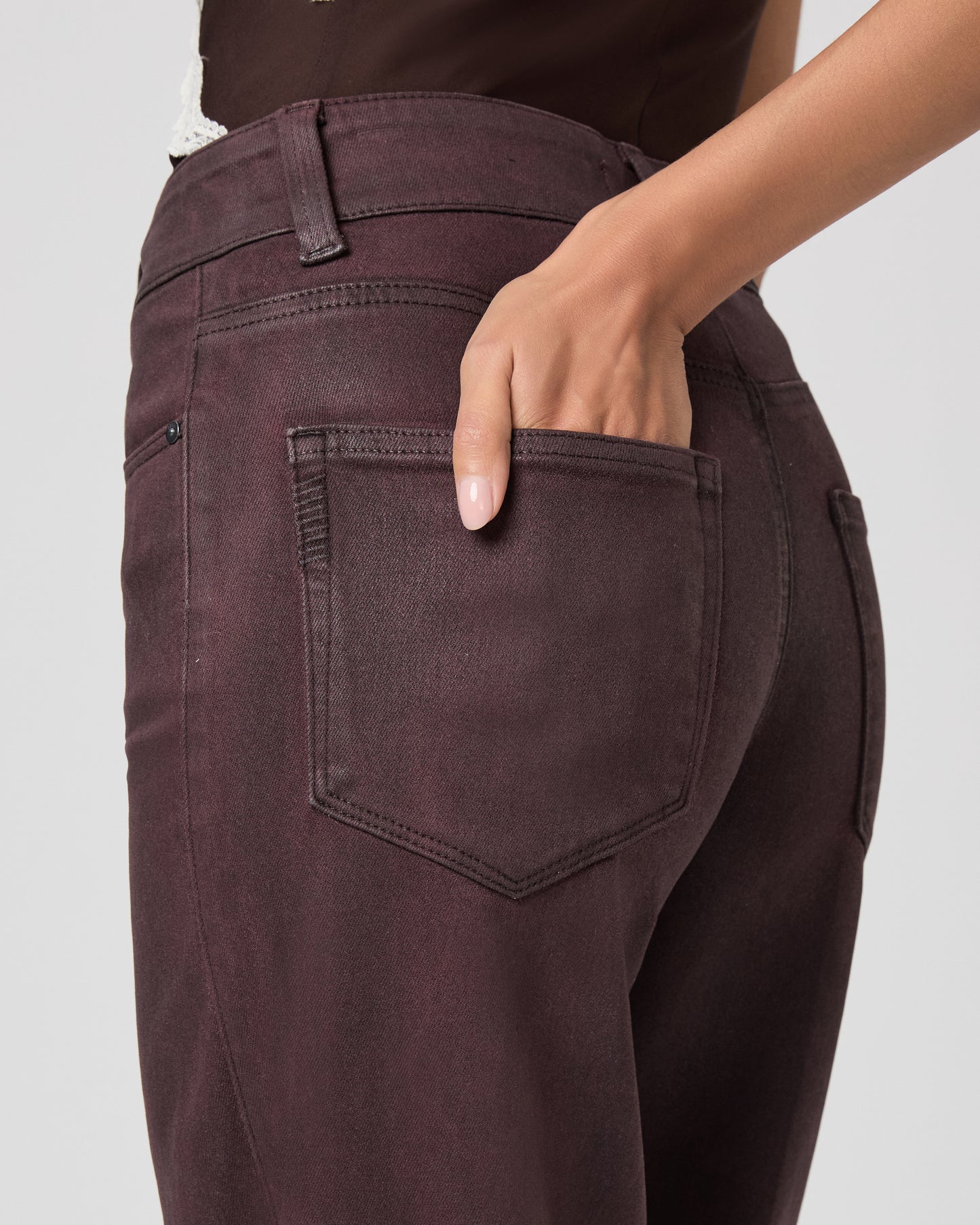 Sasha 32 Inch Wide Leg - Dark Oxblood Distressed Coating 23