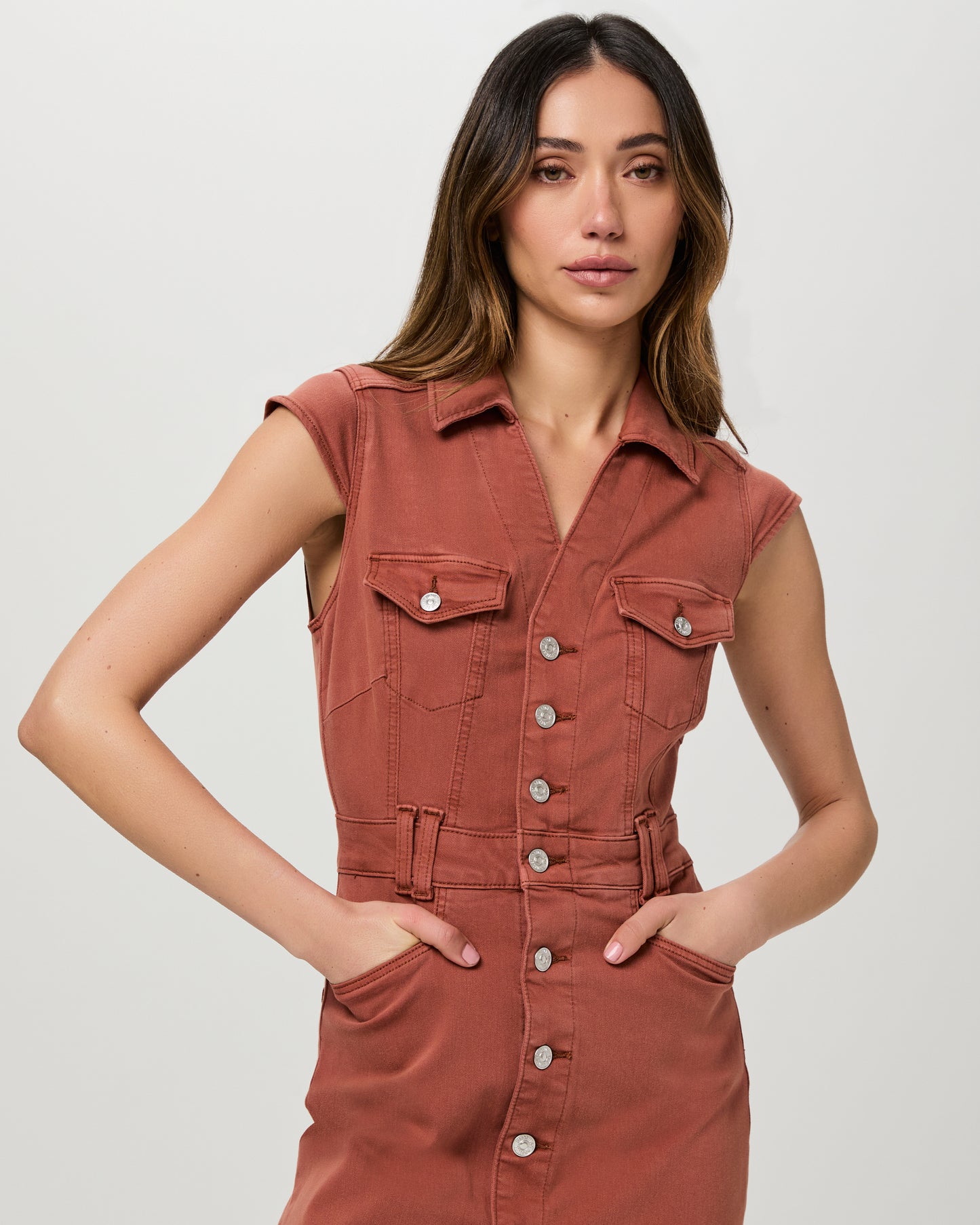 Jaxsyn Denim Dress - Vintage Clay Sunset 00